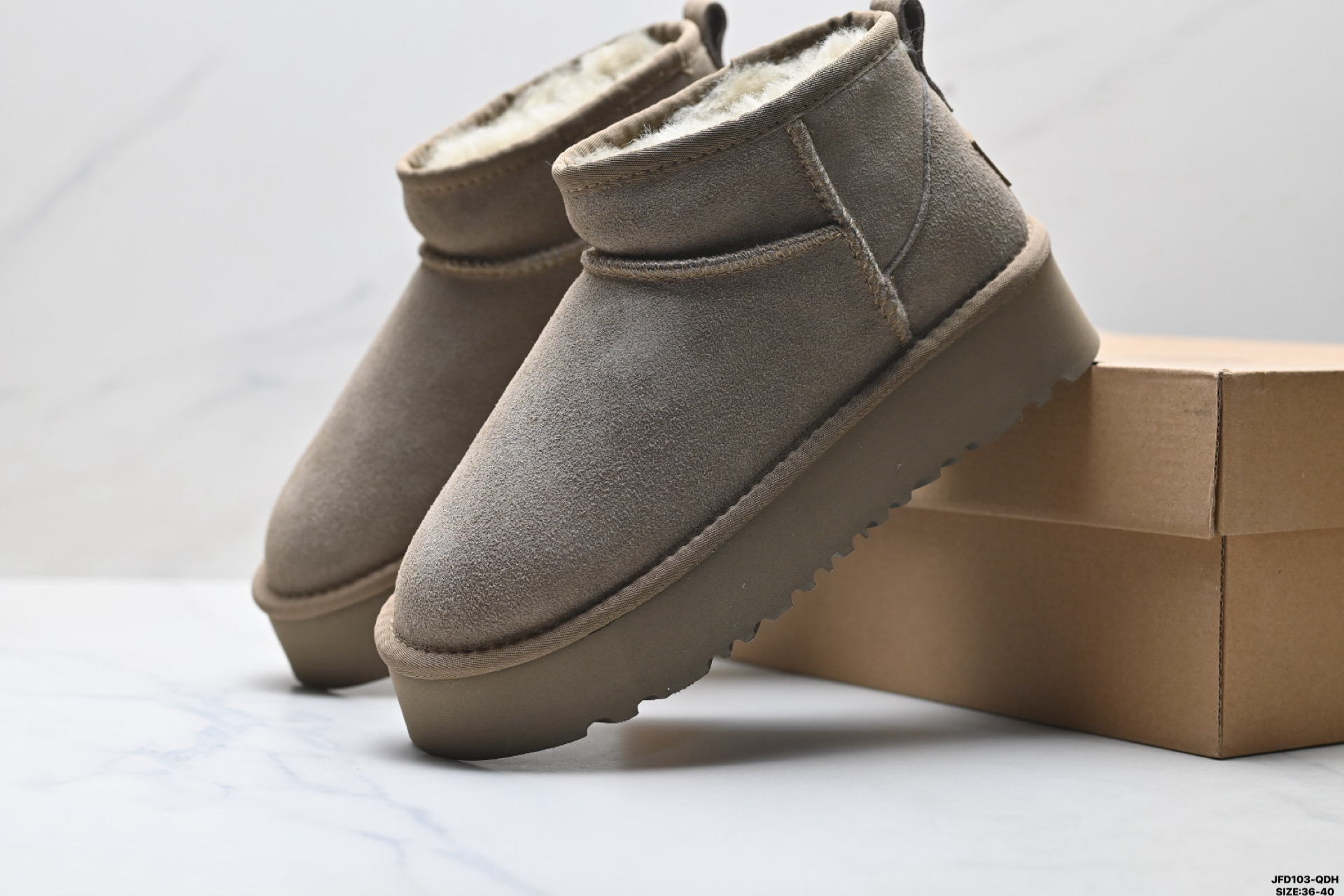 190 UGG CLASSIC ULTRA MINI PLATFORM 轻便舒适 麂皮 中帮保暖雪地靴 1135093