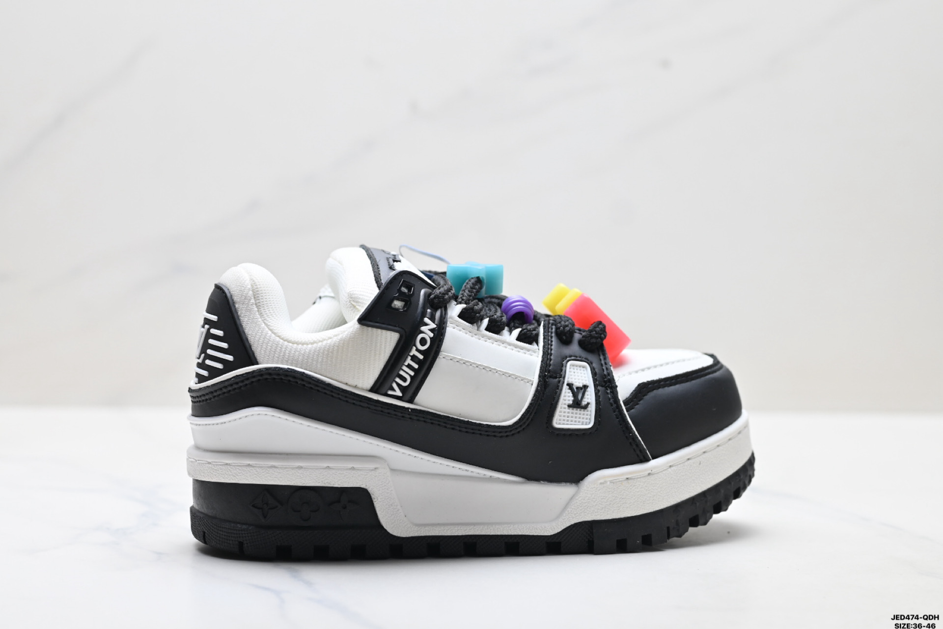 真标✅Louis Vuitton Trainer Maxi 路易威登 小胖丁 圆头系带低帮 厚底板鞋 D:JED474-QDH