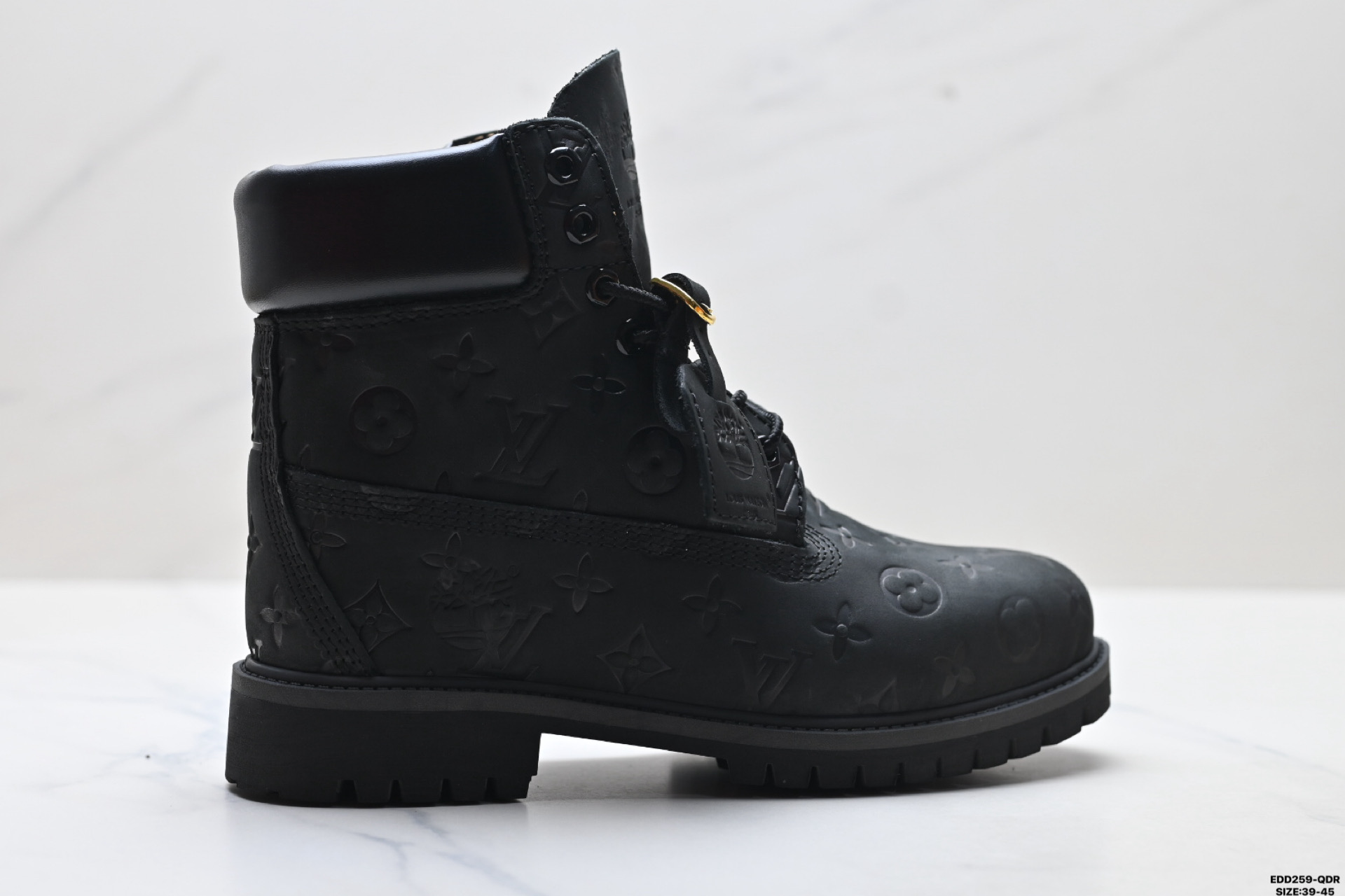 Timberland添柏岚 × LOUIS VUITTON路易威登 牛皮革 6英寸满印老花圆头系带