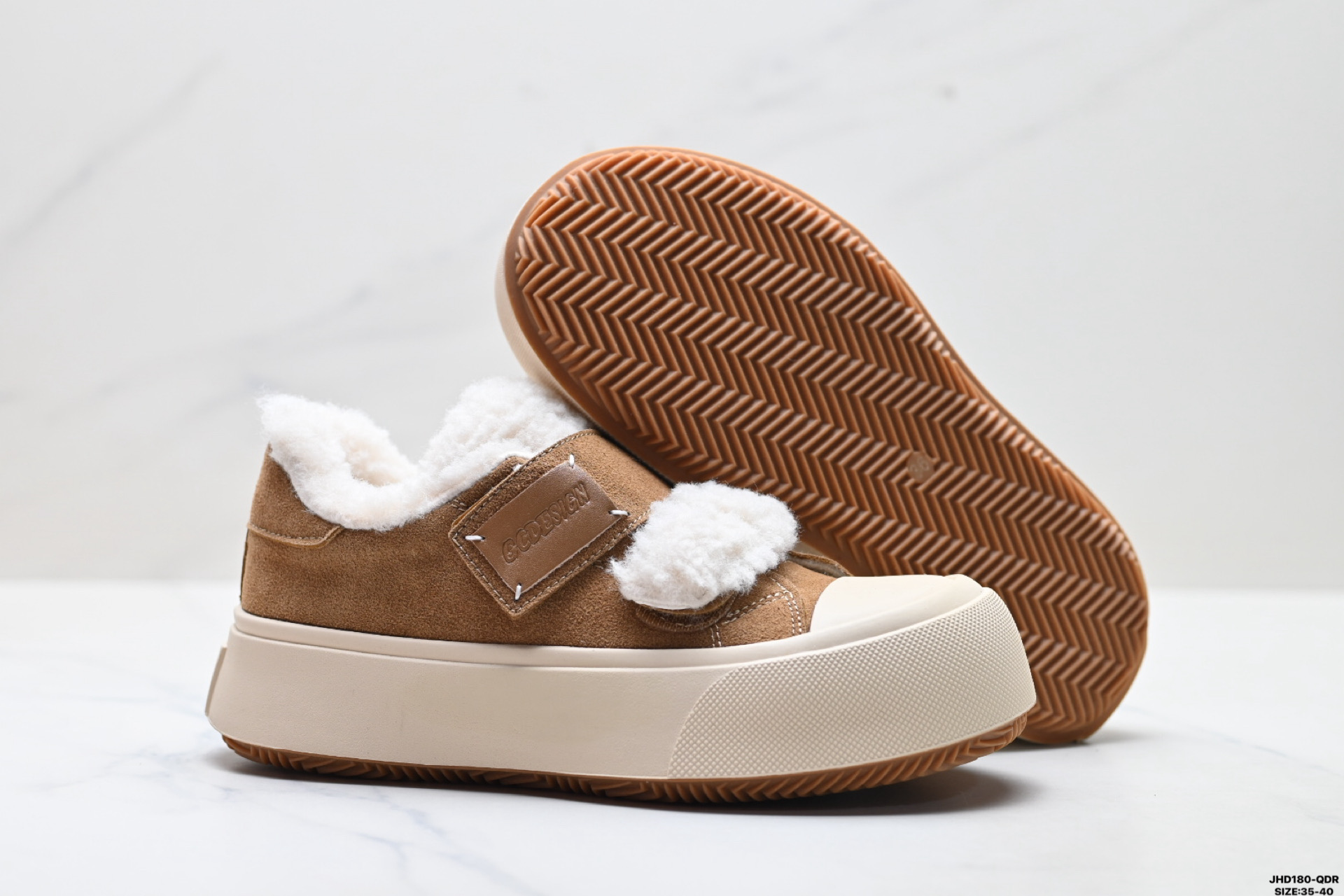 GG-CC 毛毛鞋 百搭舒适通勤 保暖防滑减震耐磨增高 低帮加绒板鞋 G23Y6905