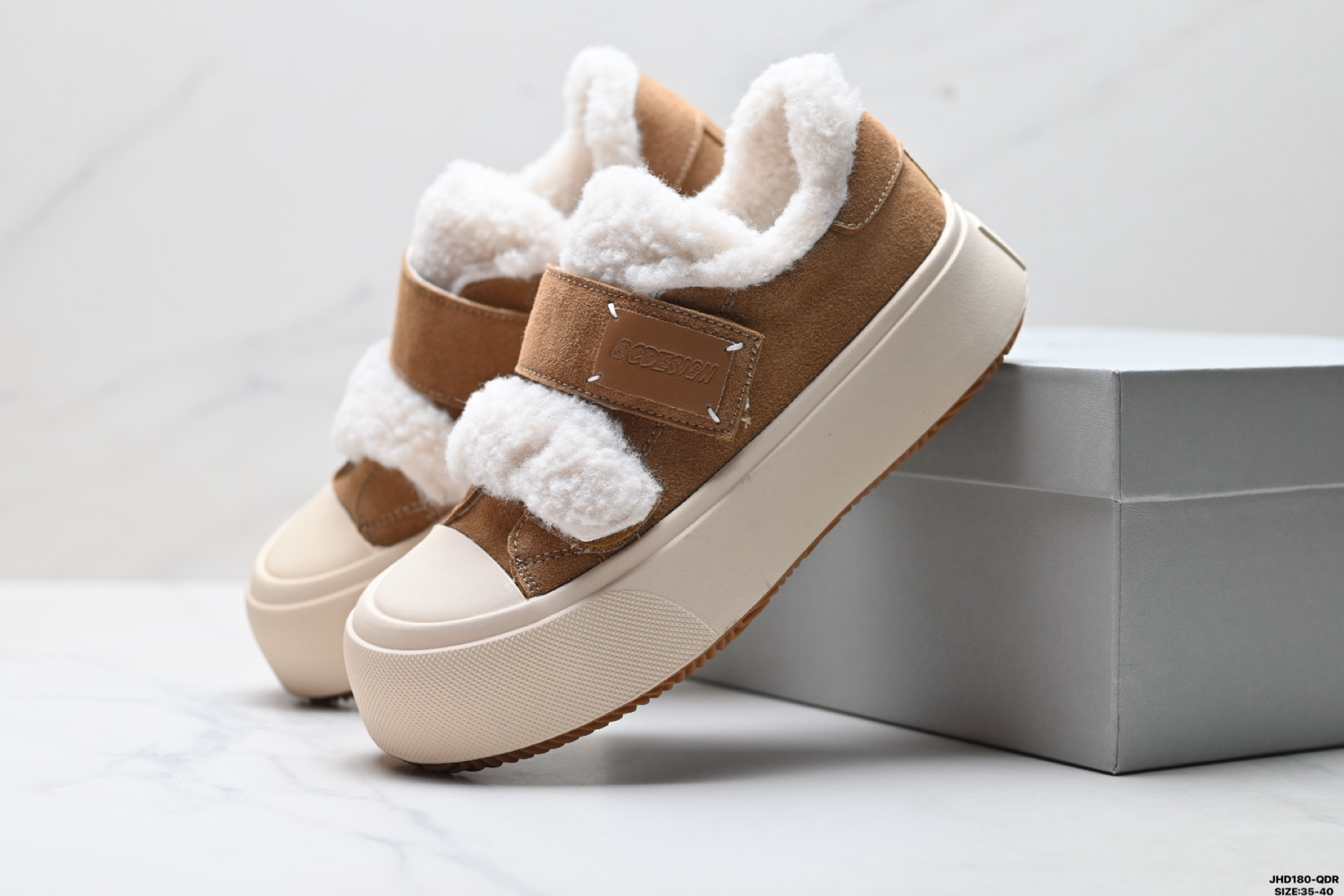 GG-CC 毛毛鞋 百搭舒适通勤 保暖防滑减震耐磨增高 低帮加绒板鞋 G23Y6905