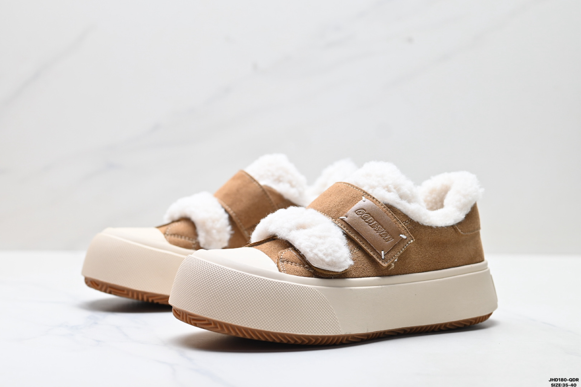 GG-CC 毛毛鞋 百搭舒适通勤 保暖防滑减震耐磨增高 低帮加绒板鞋 G23Y6905