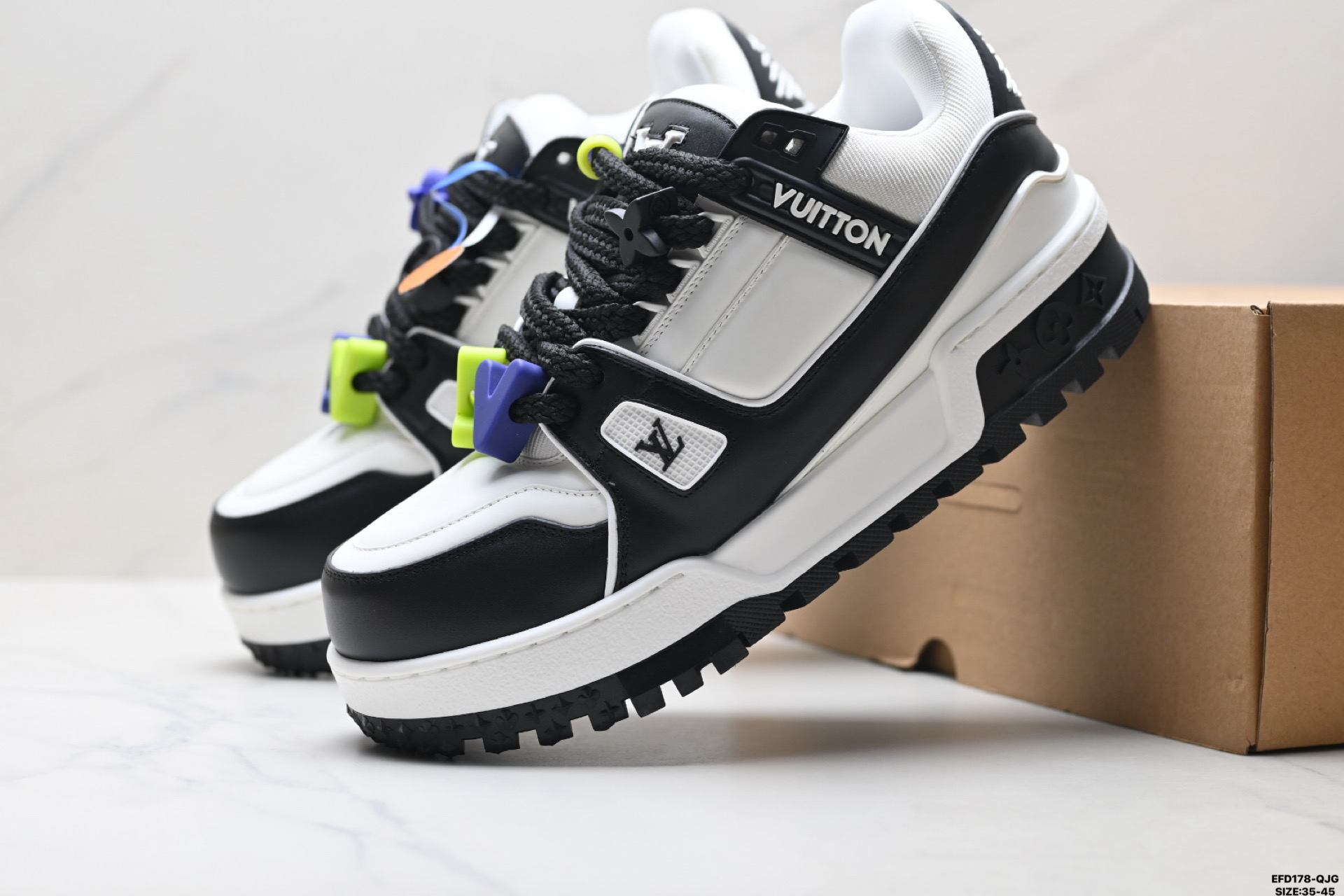 430 Louis Vuitton Trainer Maxi 路易威登 小胖丁 圆头系带低帮 厚底板鞋