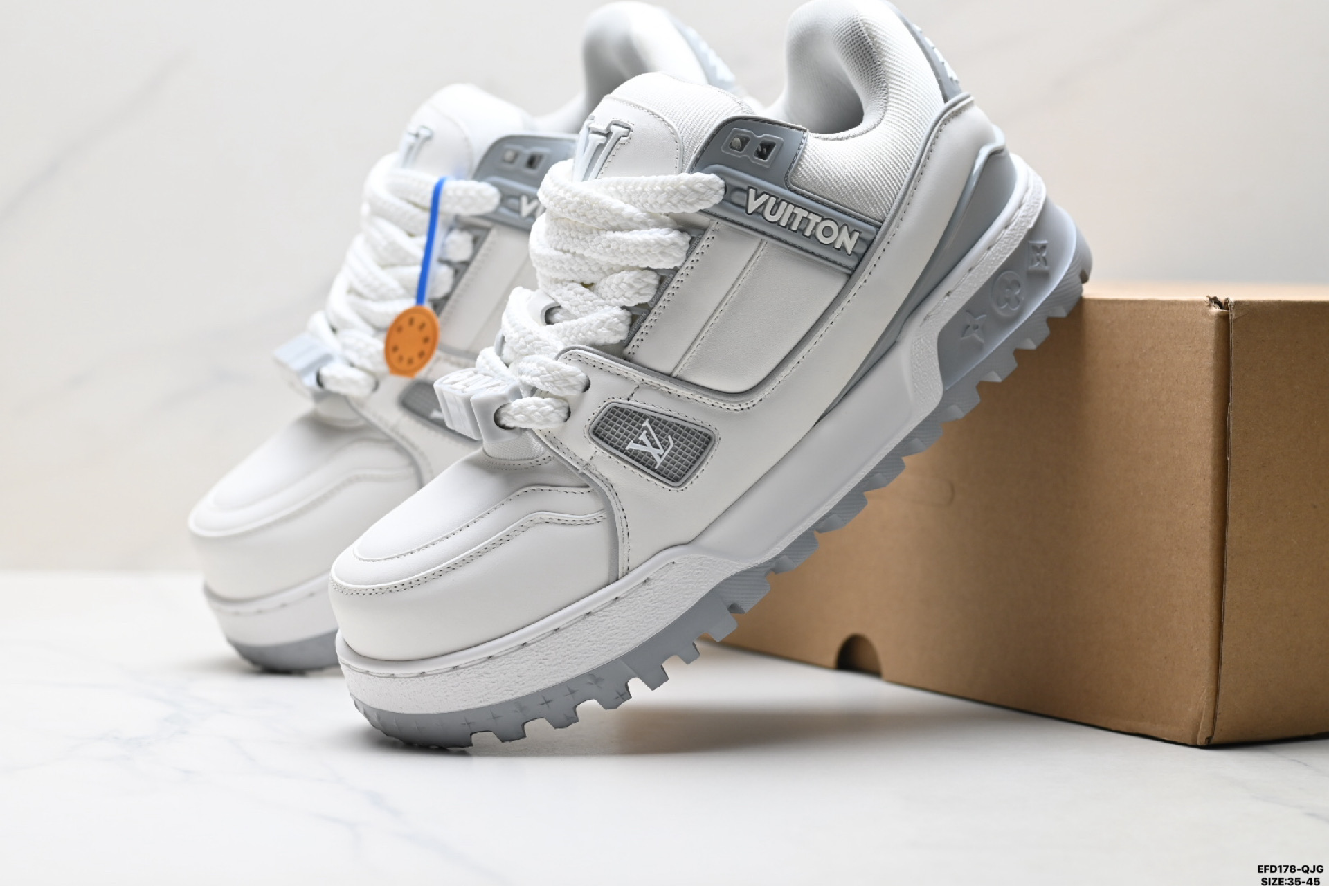 430 Louis Vuitton Trainer Maxi 路易威登 小胖丁 圆头系带低帮 厚底板鞋