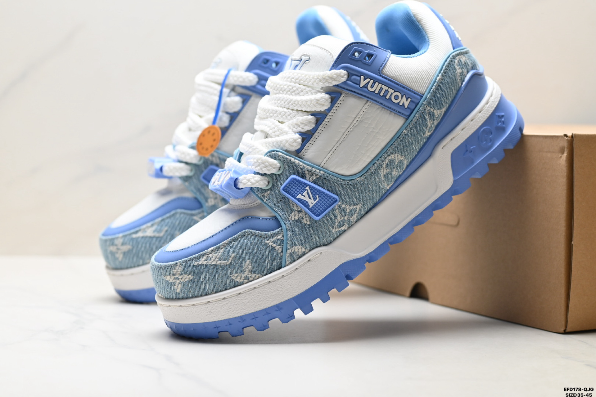 430 Louis Vuitton Trainer Maxi 路易威登 小胖丁 圆头系带低帮 厚底板鞋