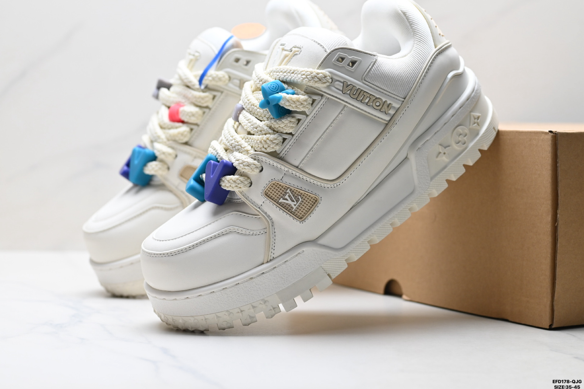 430 Louis Vuitton Trainer Maxi 路易威登 小胖丁 圆头系带低帮 厚底板鞋