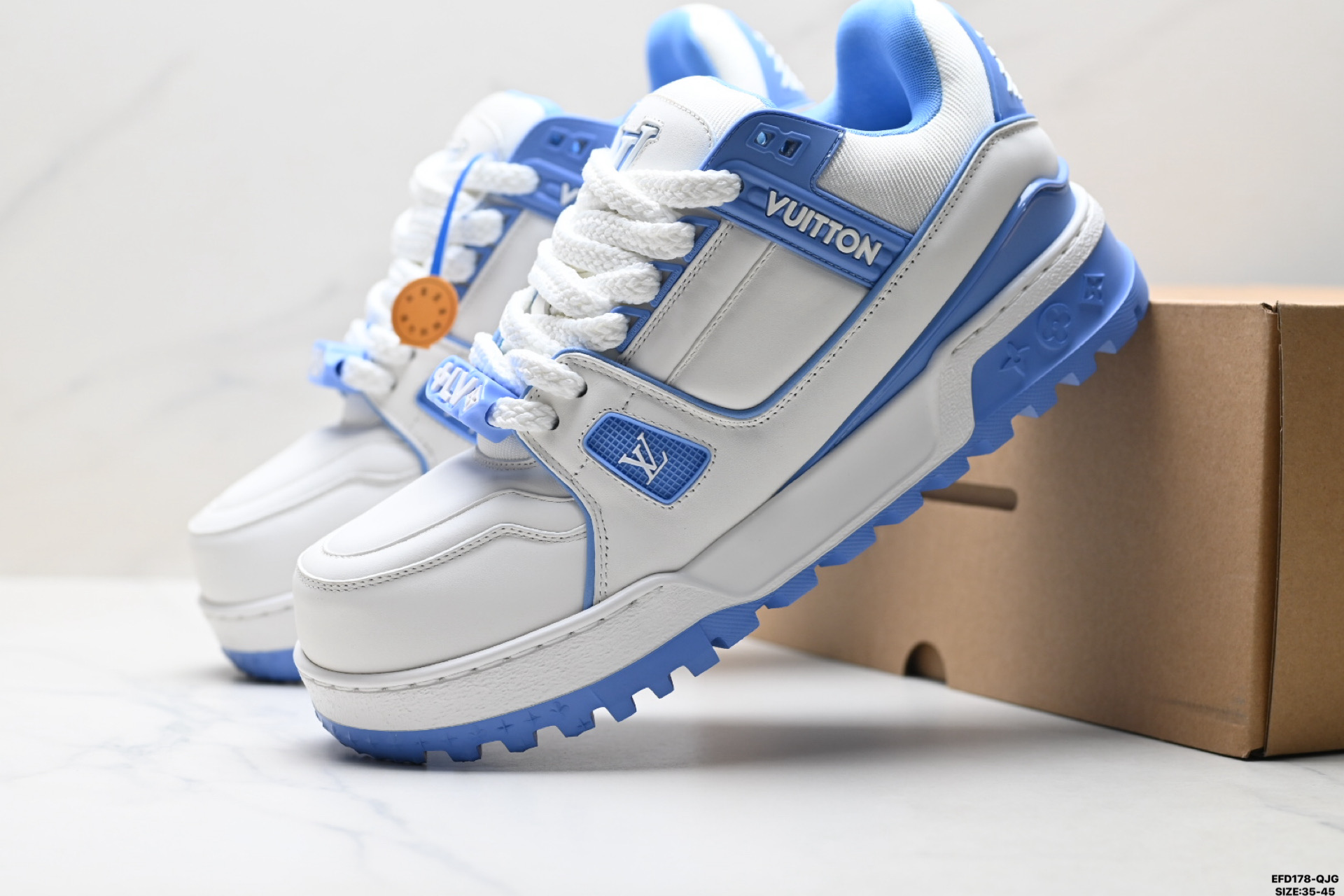 430 Louis Vuitton Trainer Maxi 路易威登 小胖丁 圆头系带低帮 厚底板鞋