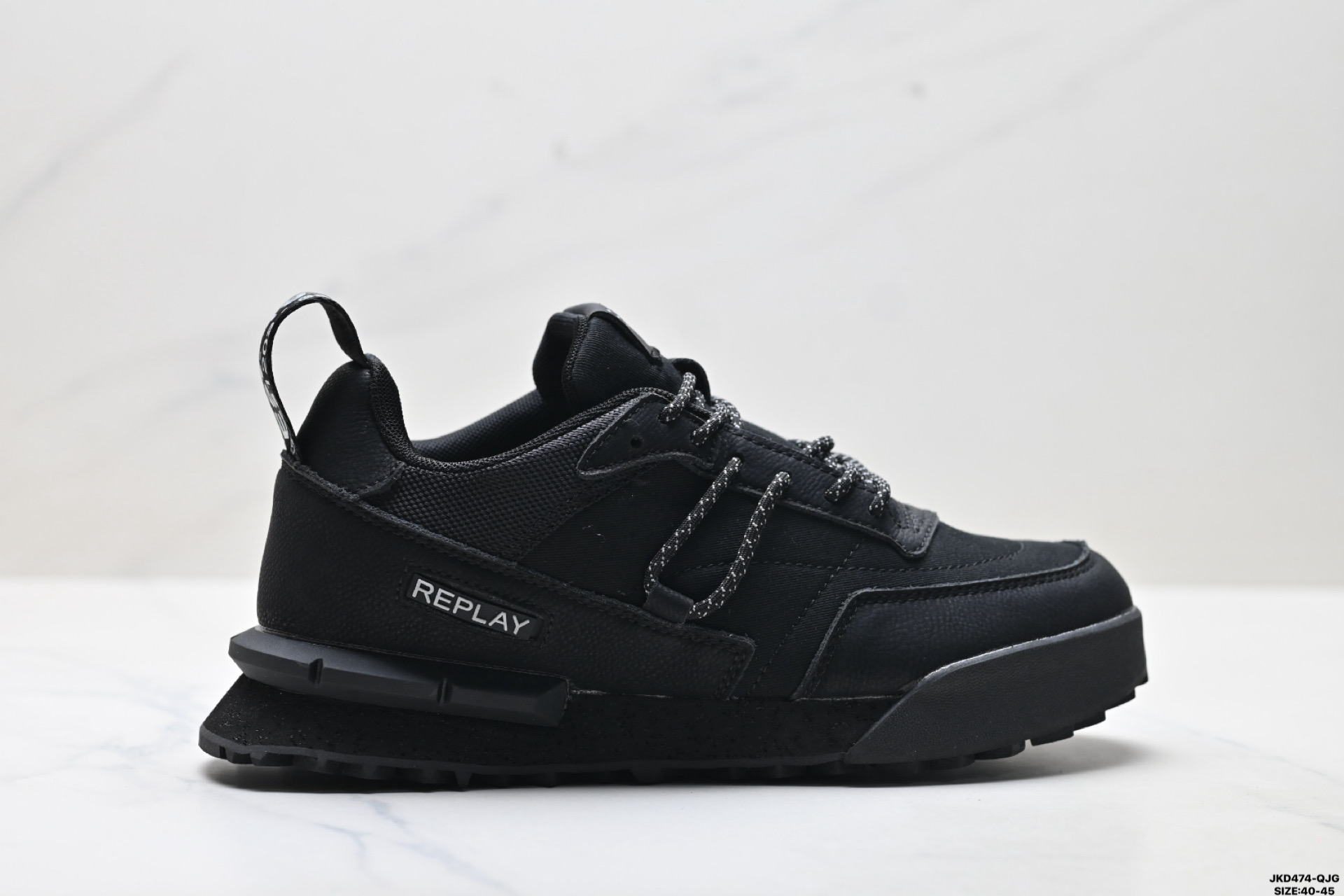 180 Replay Field Classic Grid 织物拼接 系带 网面透气 运动休闲鞋 GMS1PC0040L