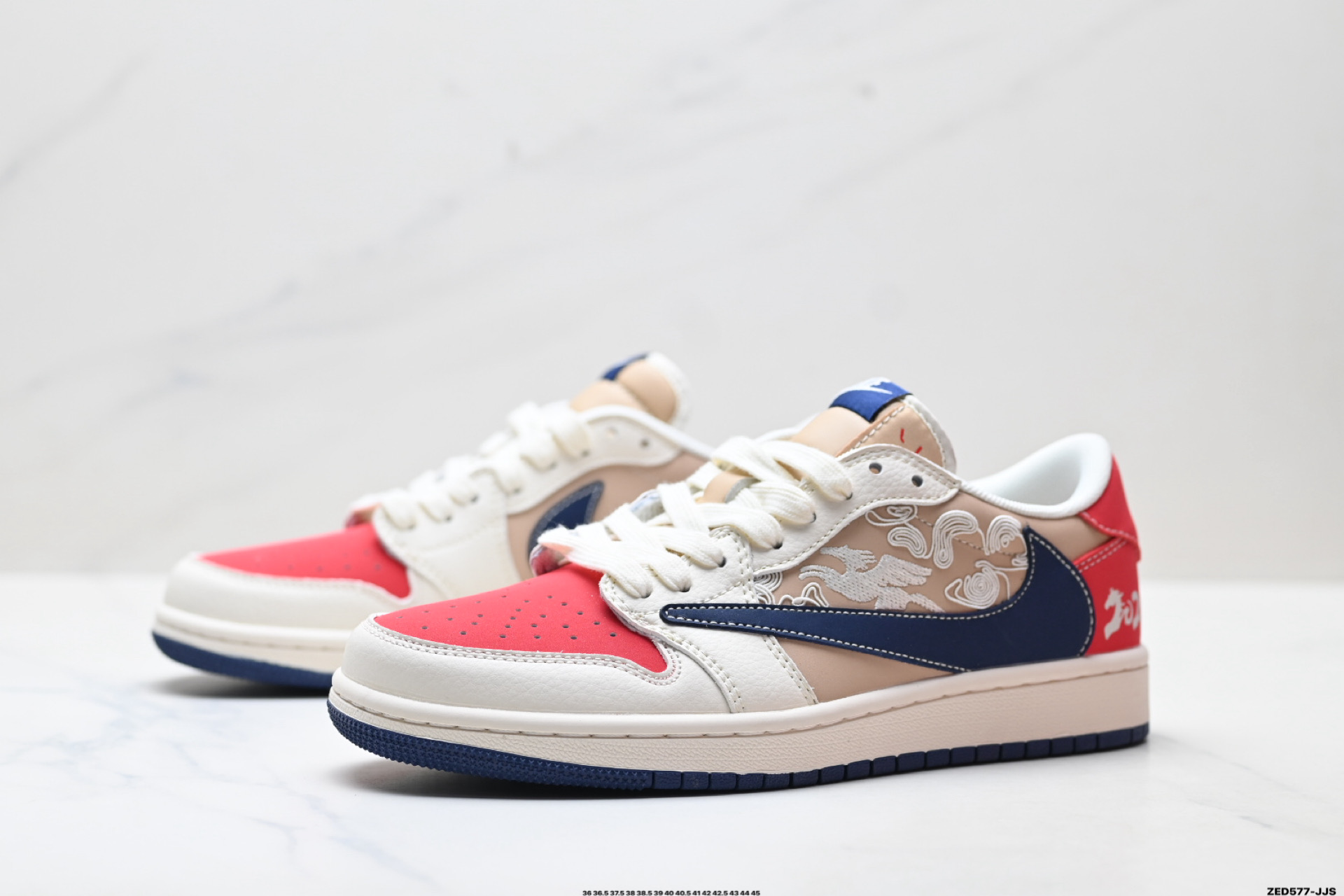 280 Nike Air Jordan 1 x Travis Scott AJ1倒勾 乔一倒钩 ‘DIY’定制 耐克 低帮文化篮球鞋 JY6988-145