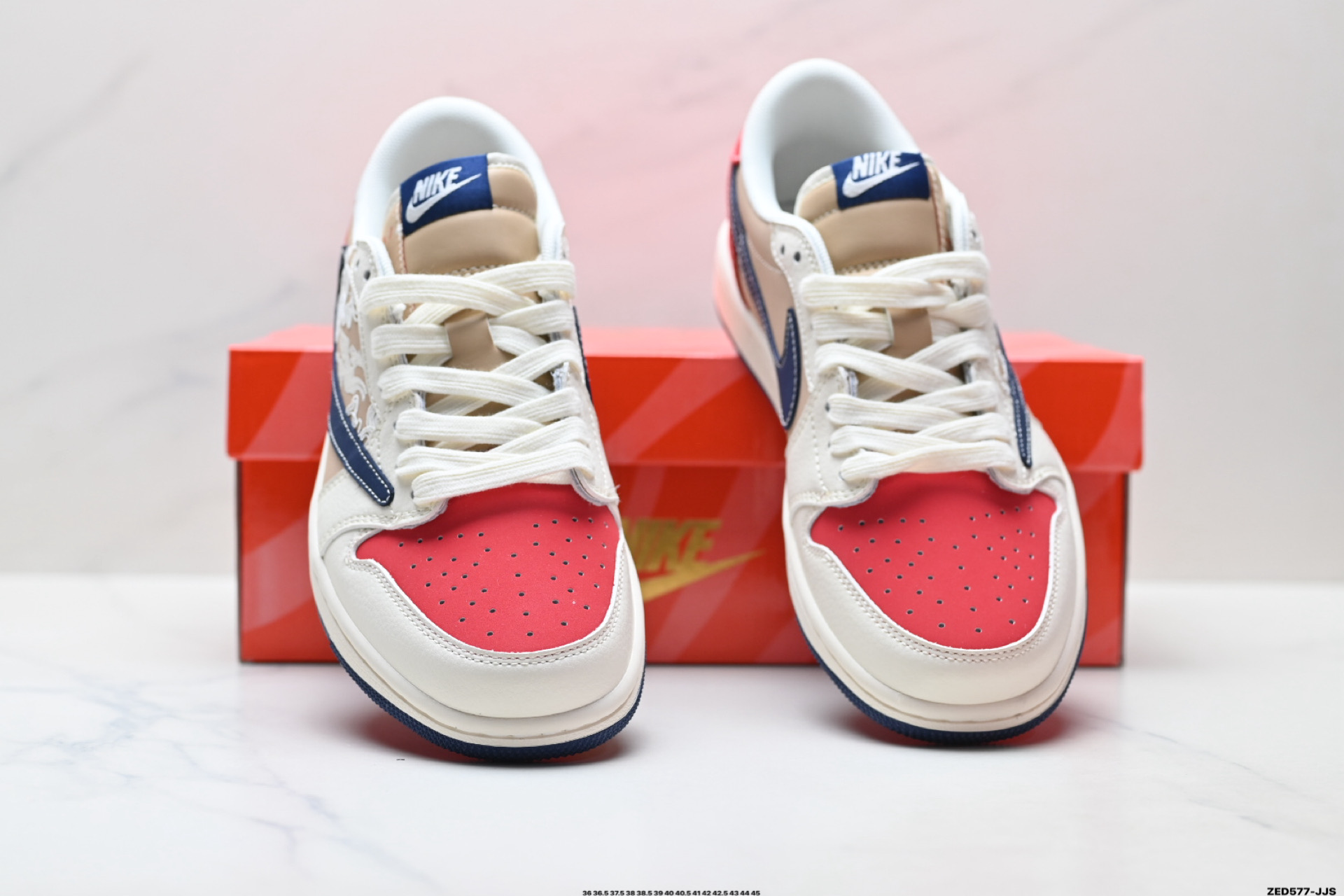 280 Nike Air Jordan 1 x Travis Scott AJ1倒勾 乔一倒钩 ‘DIY’定制 耐克 低帮文化篮球鞋 JY6988-145