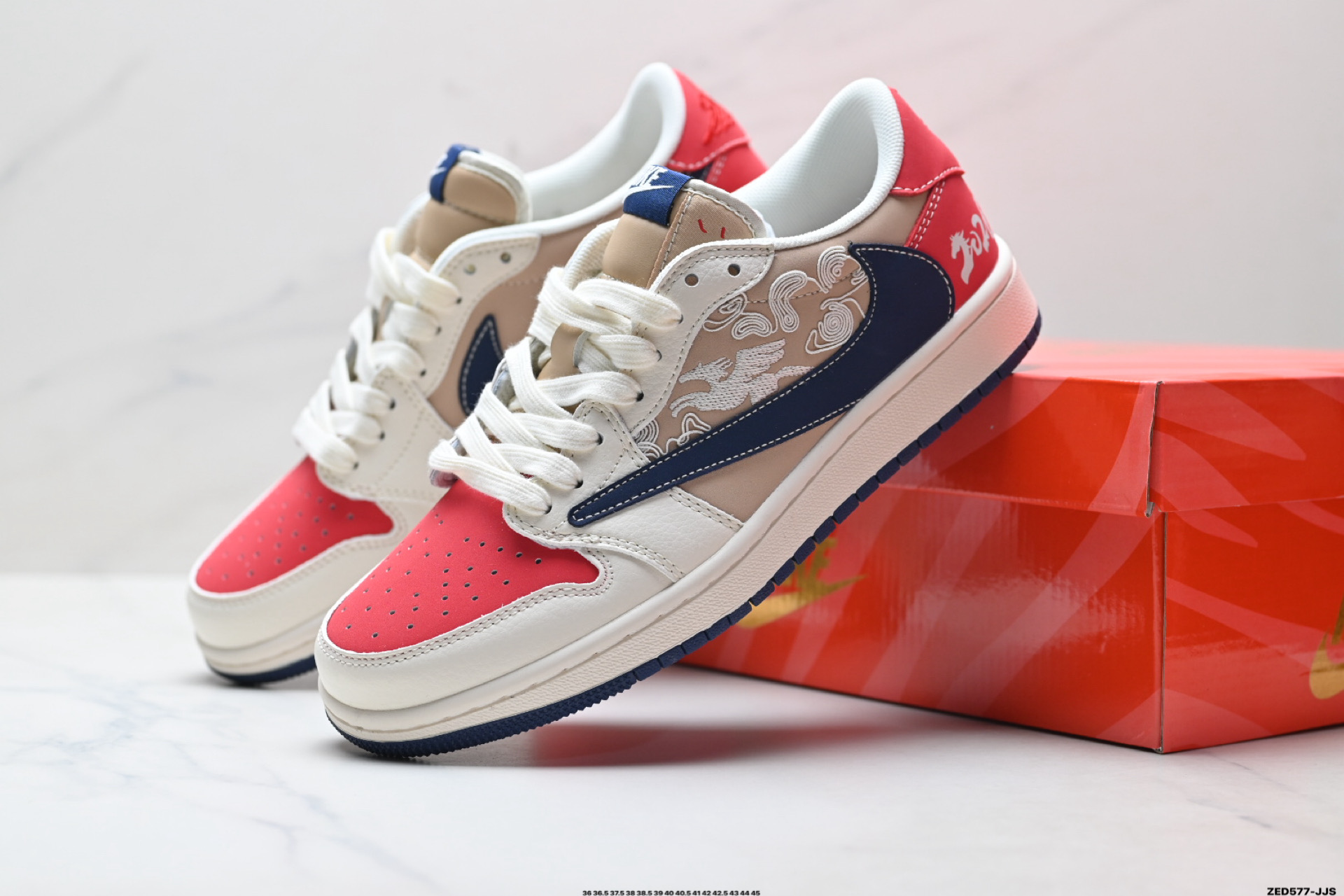280 Nike Air Jordan 1 x Travis Scott AJ1倒勾 乔一倒钩 ‘DIY’定制 耐克 低帮文化篮球鞋 JY6988-145