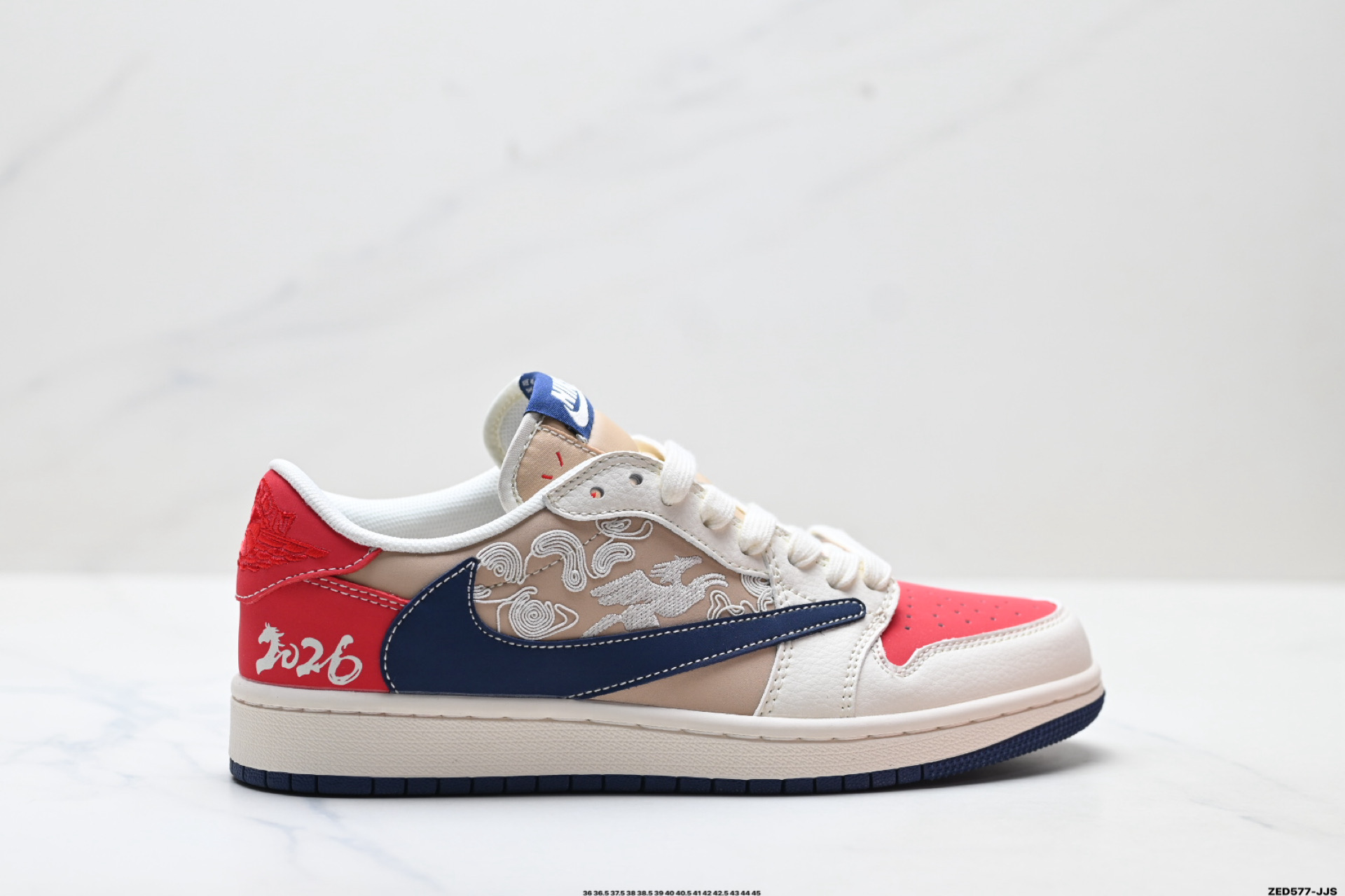 280 Nike Air Jordan 1 x Travis Scott AJ1倒勾 乔一倒钩 ‘DIY’定制 耐克 低帮文化篮球鞋 JY6988-145