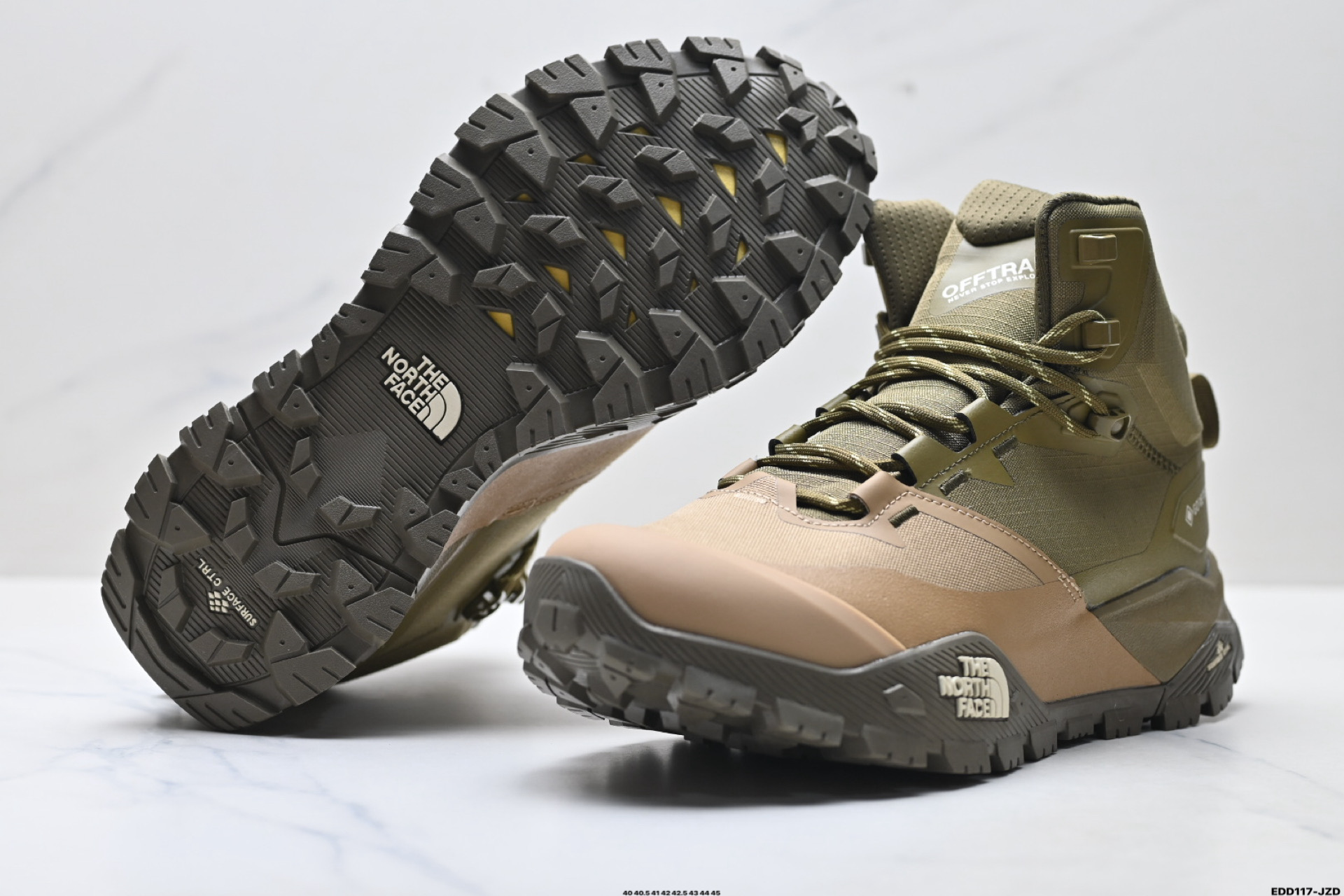 纯原北面THE NORTH FACE OFFTRAIL HIKE MID 柔软舒适防滑耐磨 中帮 越野跑步鞋 NF02511AK-085