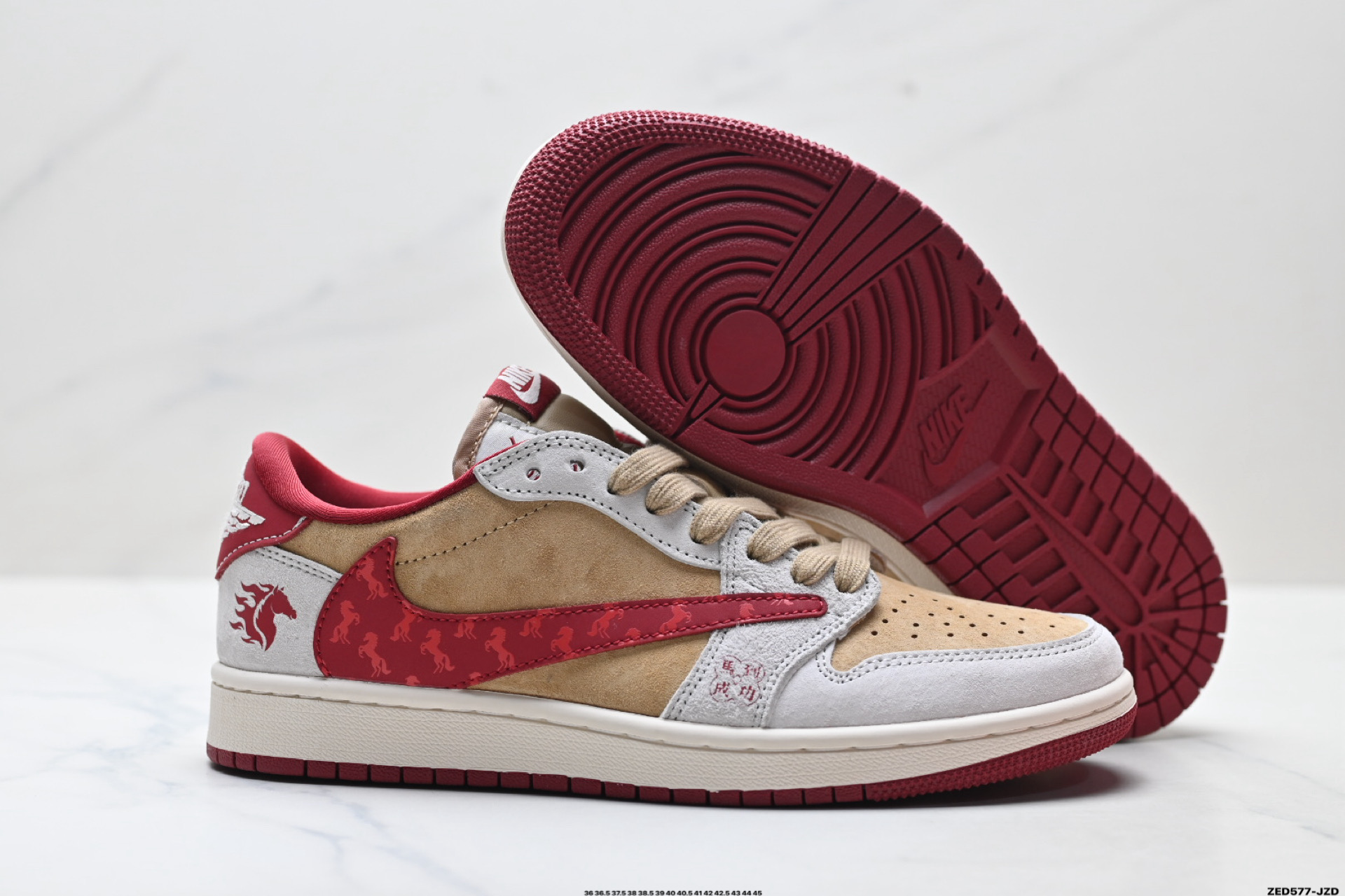 Nike Air Jordan 1 x Travis Scott AJ1倒勾 乔一倒钩 ‘DIY’定制 耐克 低帮文化篮球鞋 LX1988-807