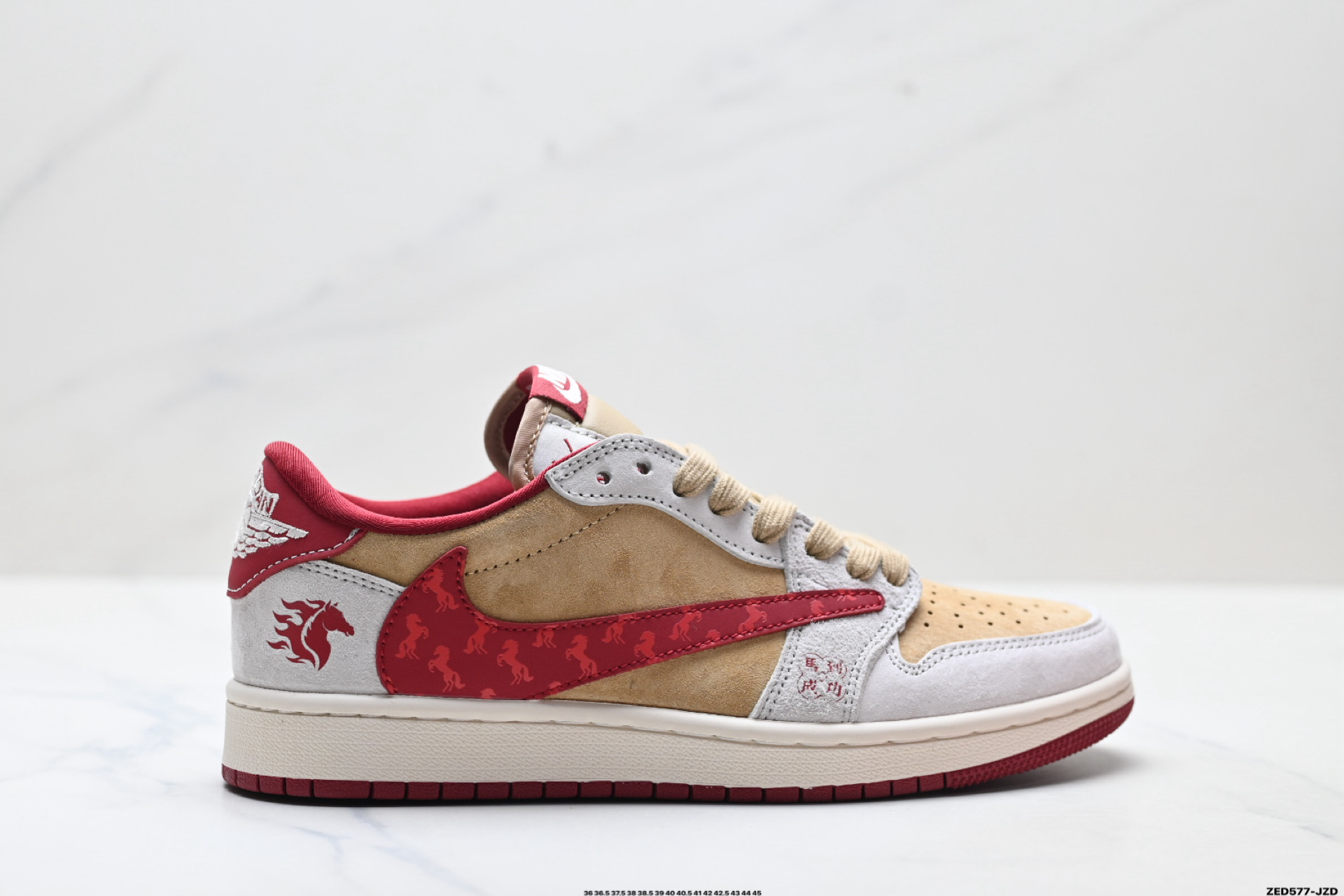 Nike Air Jordan 1 x Travis Scott AJ1倒勾 乔一倒钩 ‘DIY’定制 耐克 低帮文化篮球鞋 LX1988-807