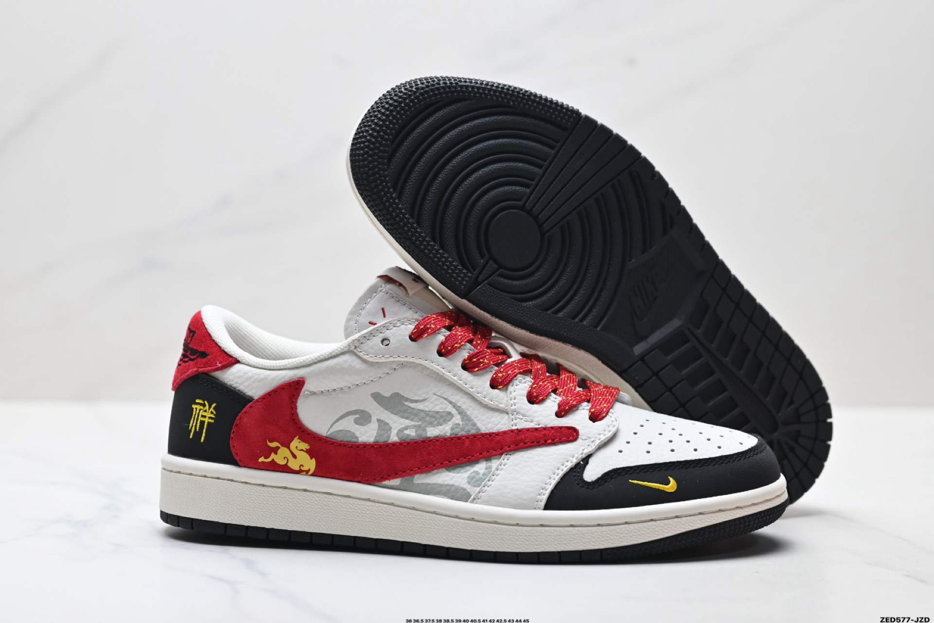 Nike Air Jordan 1 x Travis Scott AJ1倒勾 乔一倒钩 ‘DIY’定制 耐克 低帮文化篮球鞋 DF61-9001