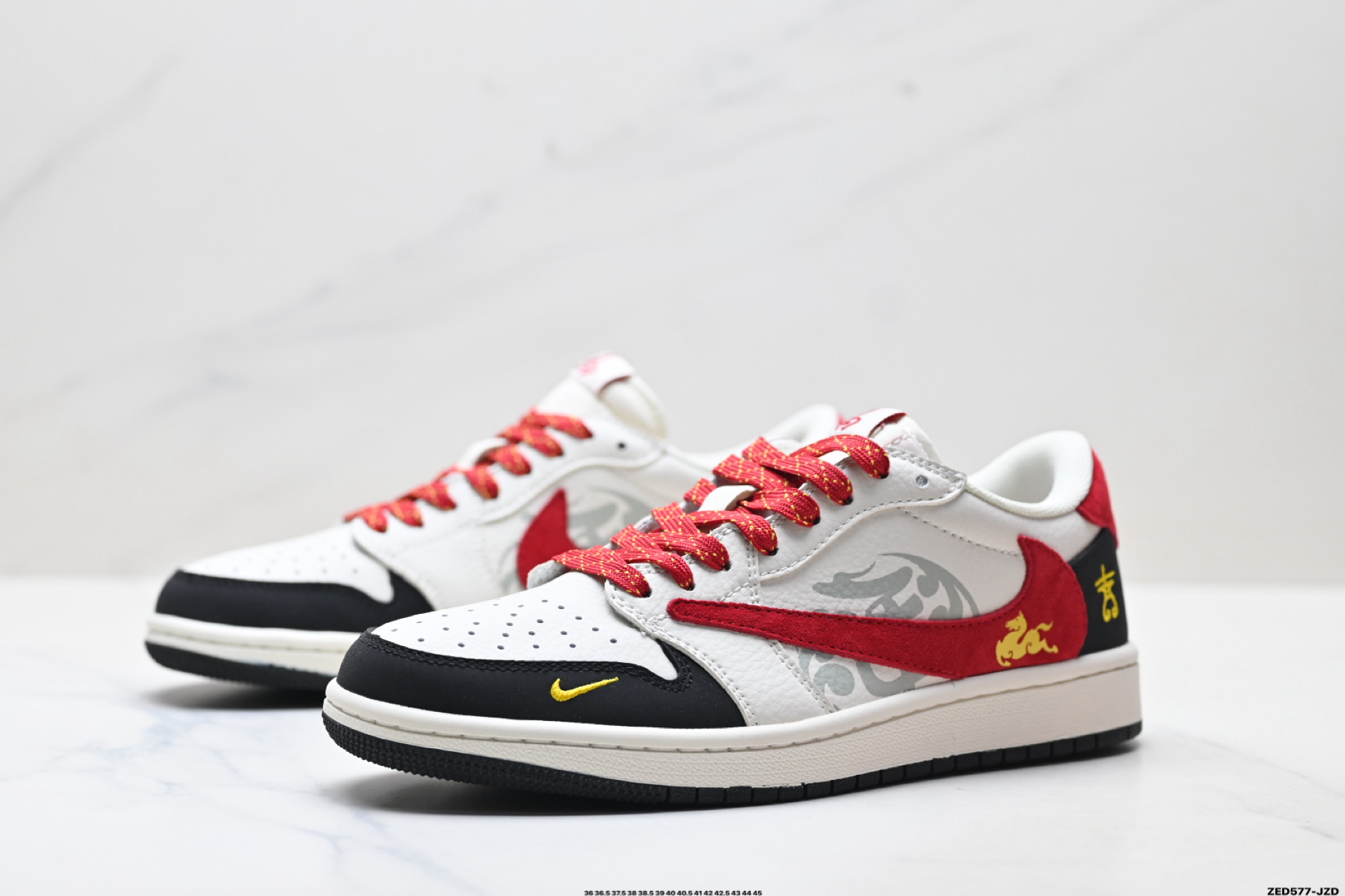 Nike Air Jordan 1 x Travis Scott AJ1倒勾 乔一倒钩 ‘DIY’定制 耐克 低帮文化篮球鞋 DF61-9001