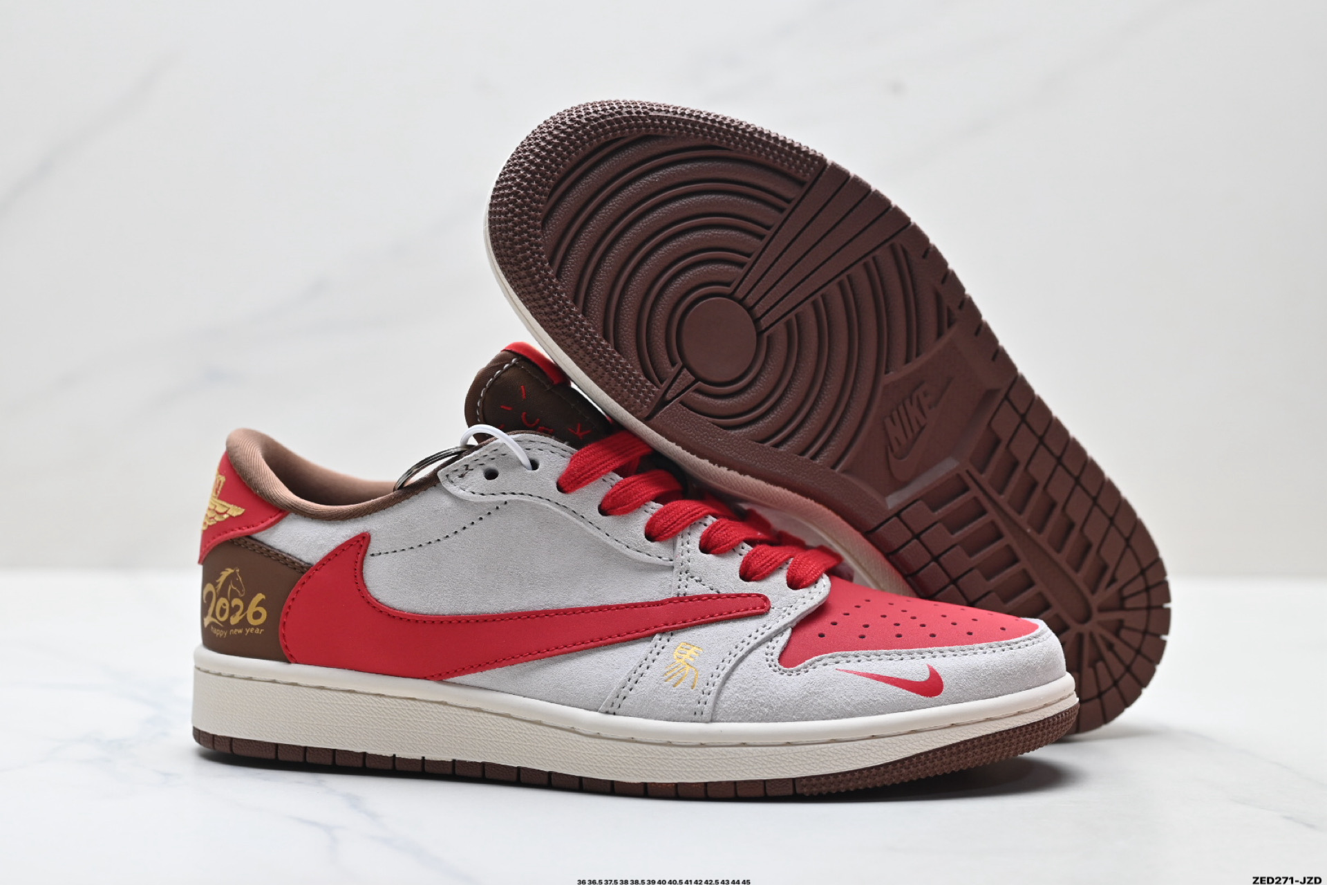 Nike Air Jordan 1 x Travis Scott AJ1倒勾 乔一倒钩 ‘DIY’定制 耐克 低帮文化篮球鞋 FC1688-248