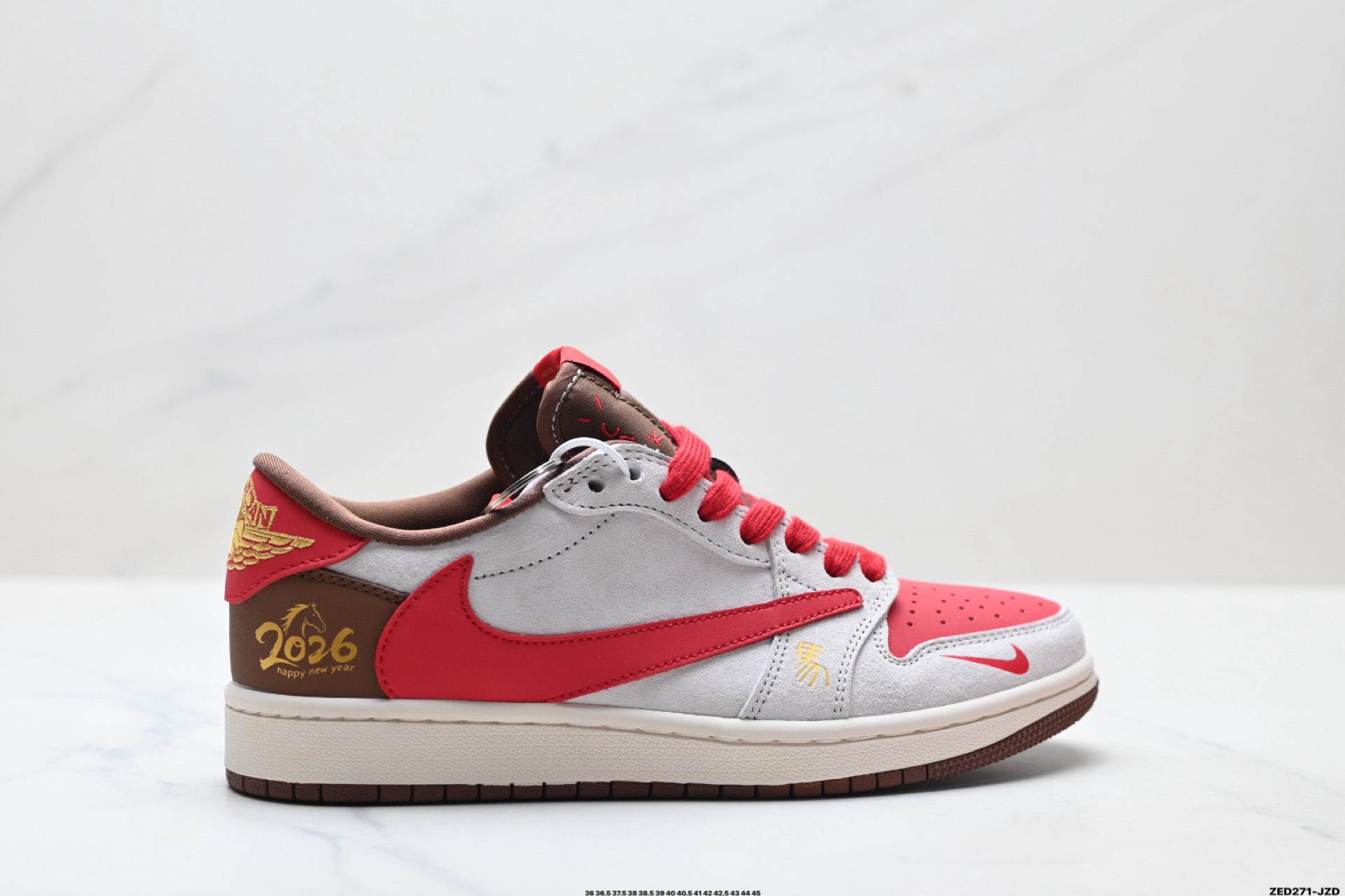 Nike Air Jordan 1 x Travis Scott AJ1倒勾 乔一倒钩 ‘DIY’定制 耐克 低帮文化篮球鞋 FC1688-248