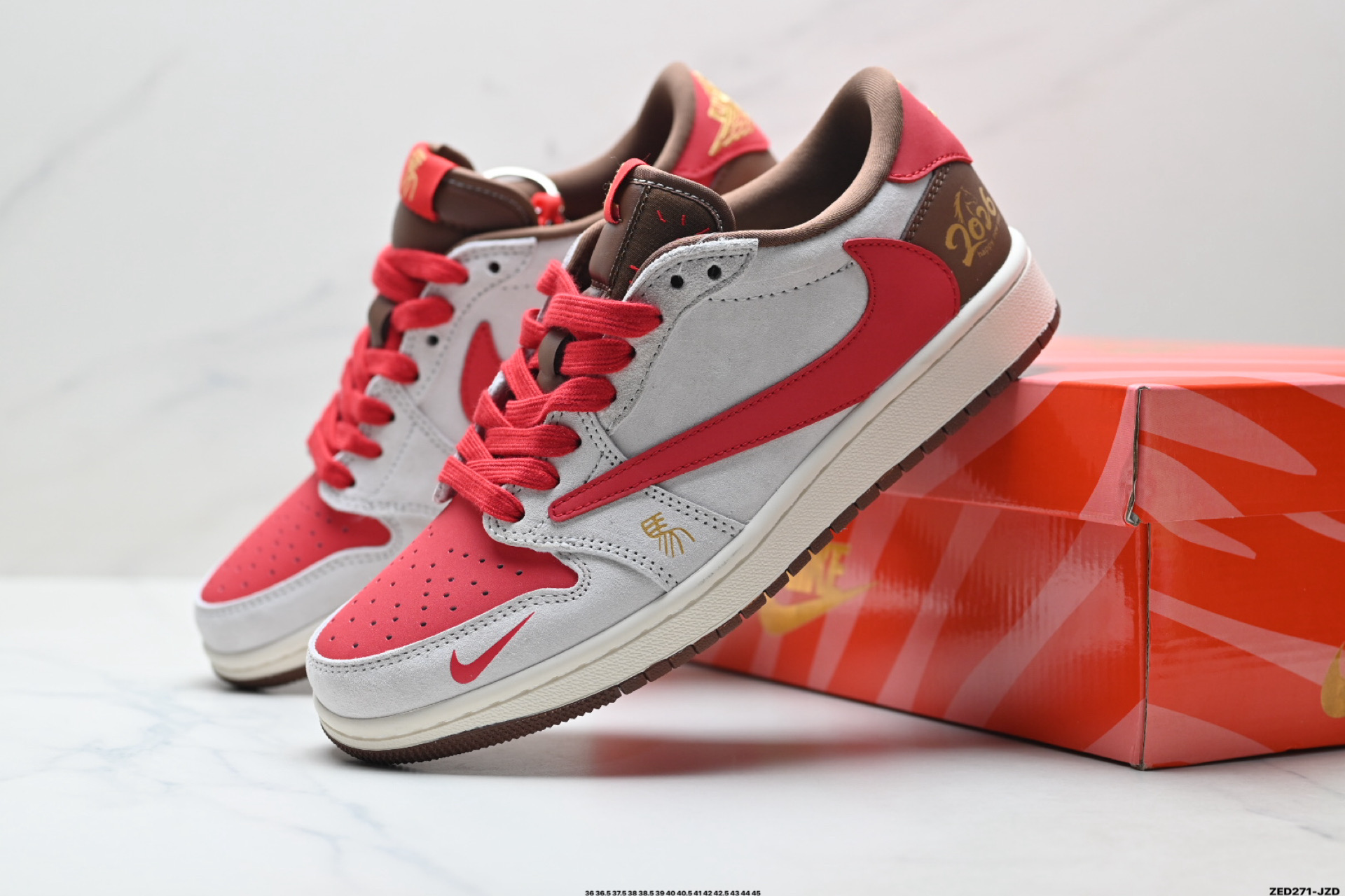Nike Air Jordan 1 x Travis Scott AJ1倒勾 乔一倒钩 ‘DIY’定制 耐克 低帮文化篮球鞋 FC1688-248