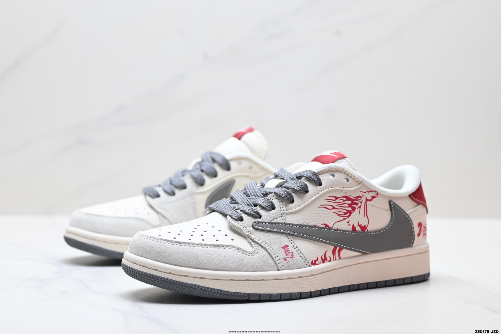 Nike Air Jordan 1 x Travis Scott AJ1倒勾 乔一倒钩 ‘DIY’定制 耐克 低帮文化篮球鞋 JJ2508-101