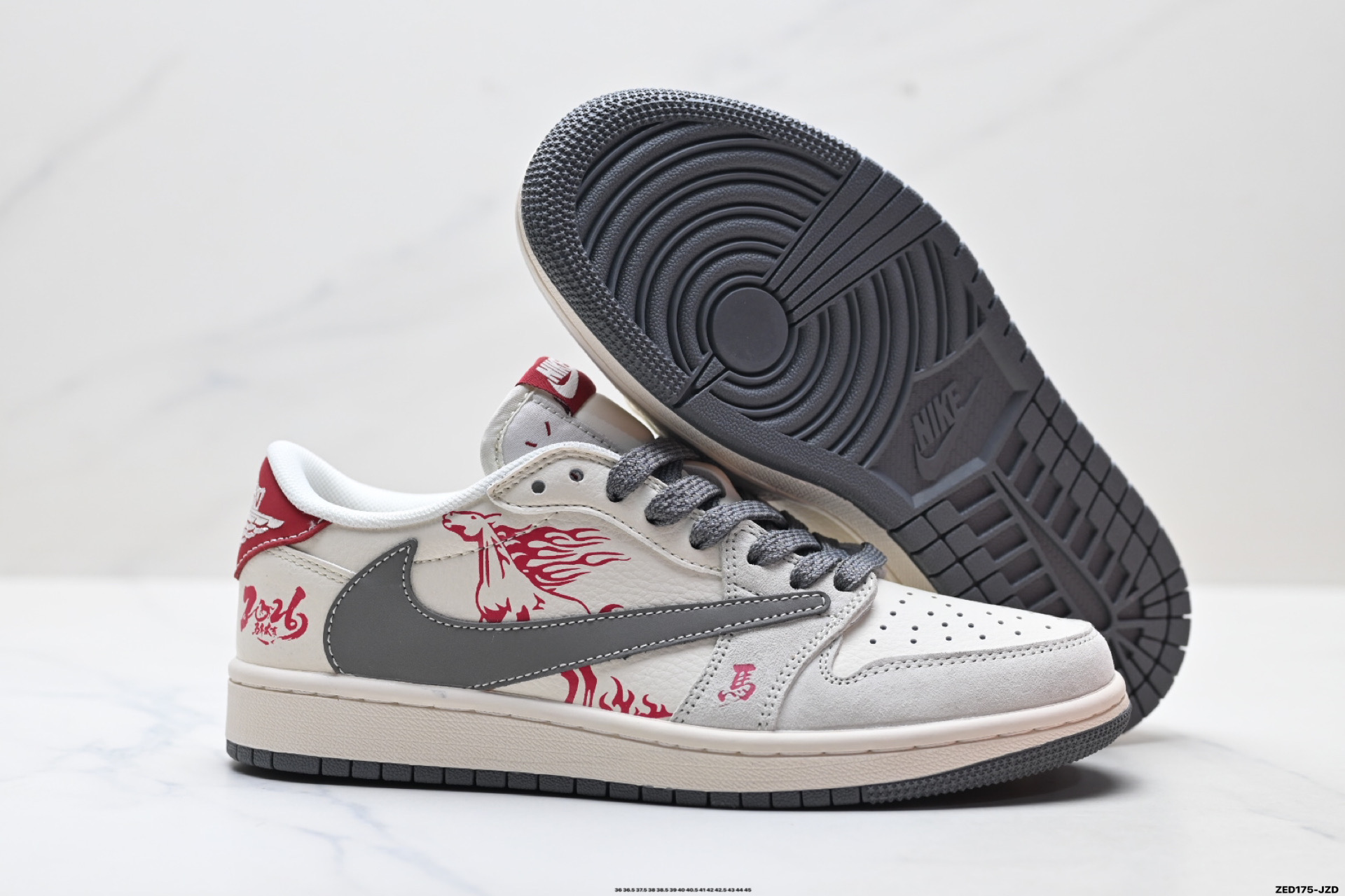 Nike Air Jordan 1 x Travis Scott AJ1倒勾 乔一倒钩 ‘DIY’定制 耐克 低帮文化篮球鞋 JJ2508-101