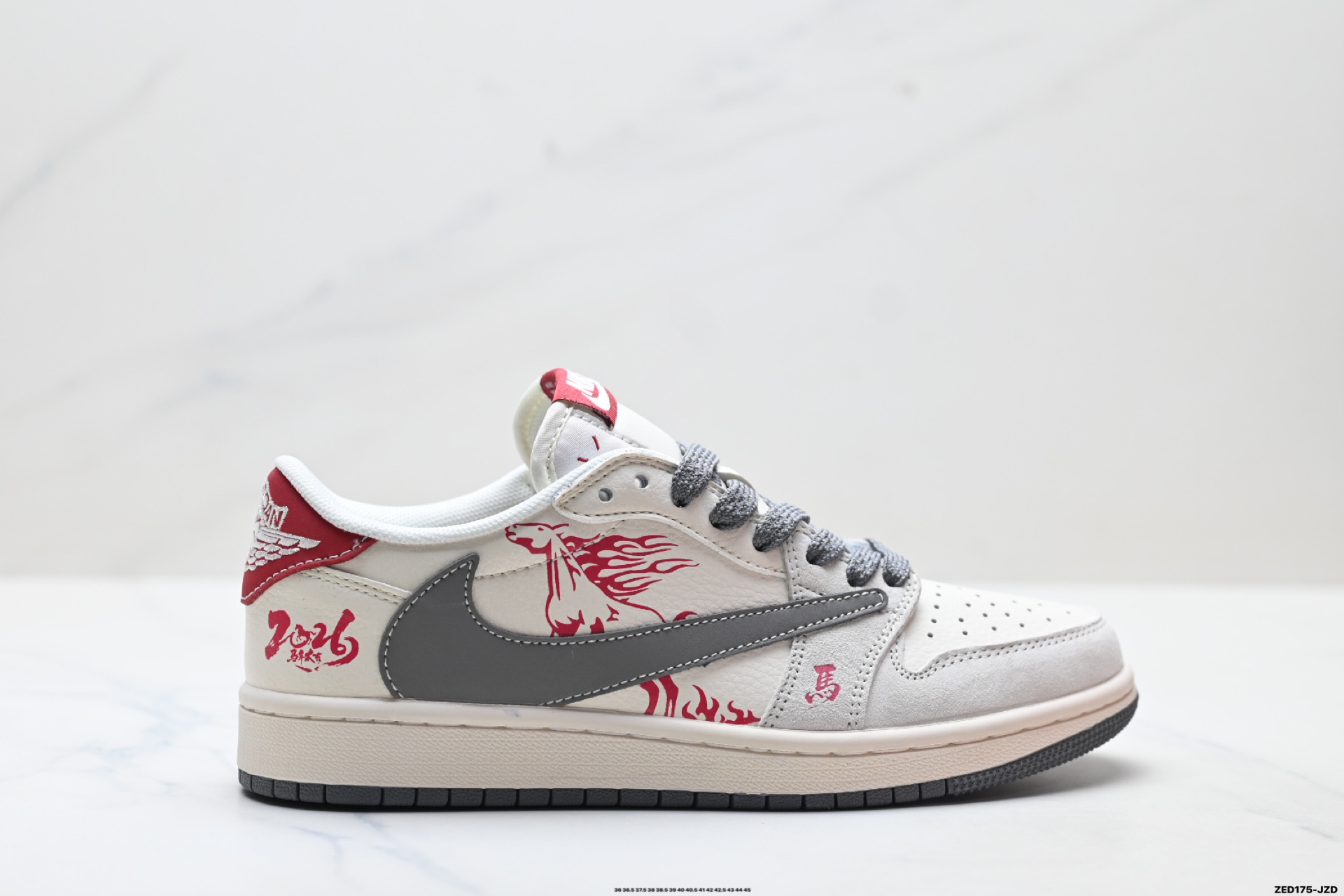 Nike Air Jordan 1 x Travis Scott AJ1倒勾 乔一倒钩 ‘DIY’定制 耐克 低帮文化篮球鞋 JJ2508-101