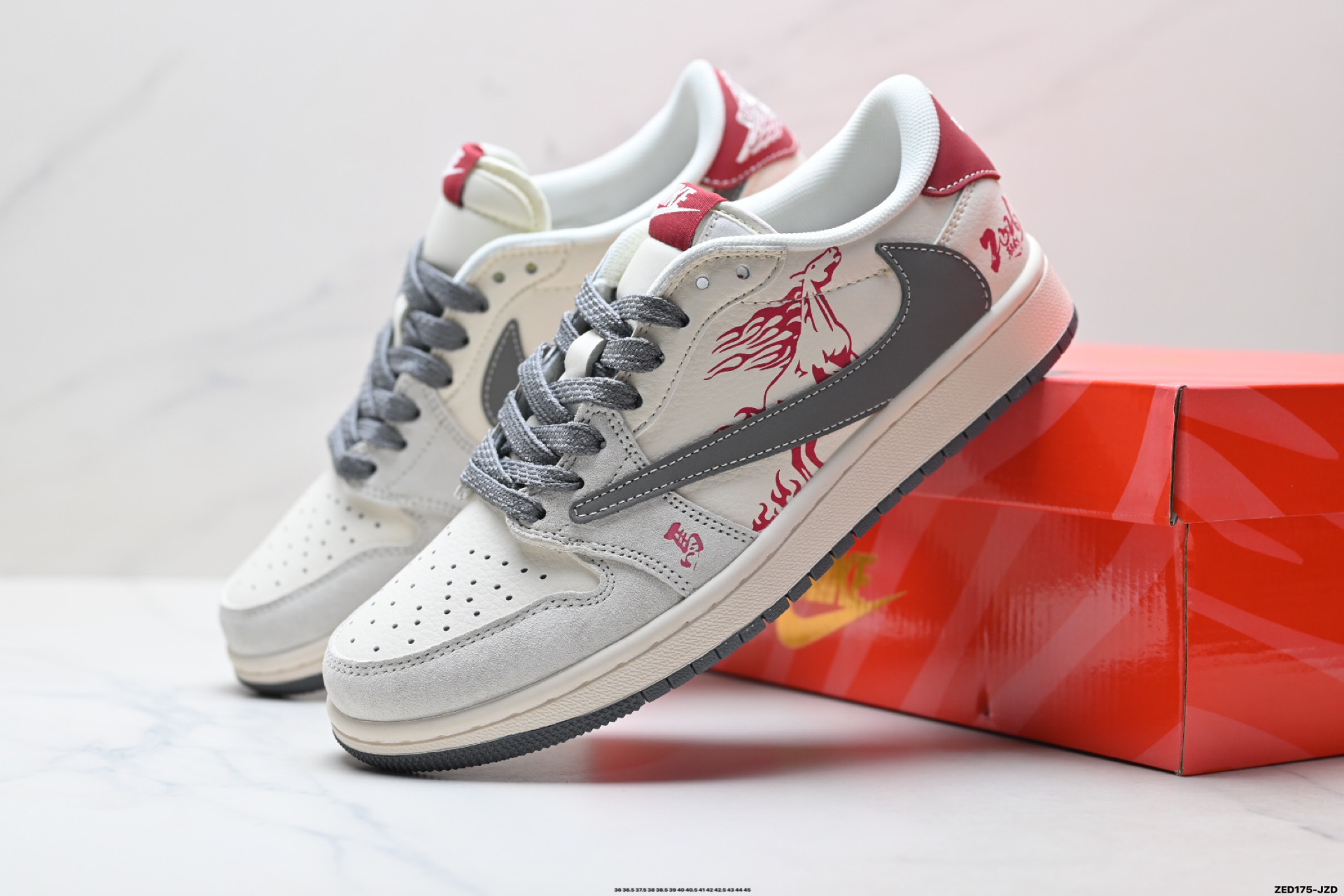 Nike Air Jordan 1 x Travis Scott AJ1倒勾 乔一倒钩 ‘DIY’定制 耐克 低帮文化篮球鞋 JJ2508-101