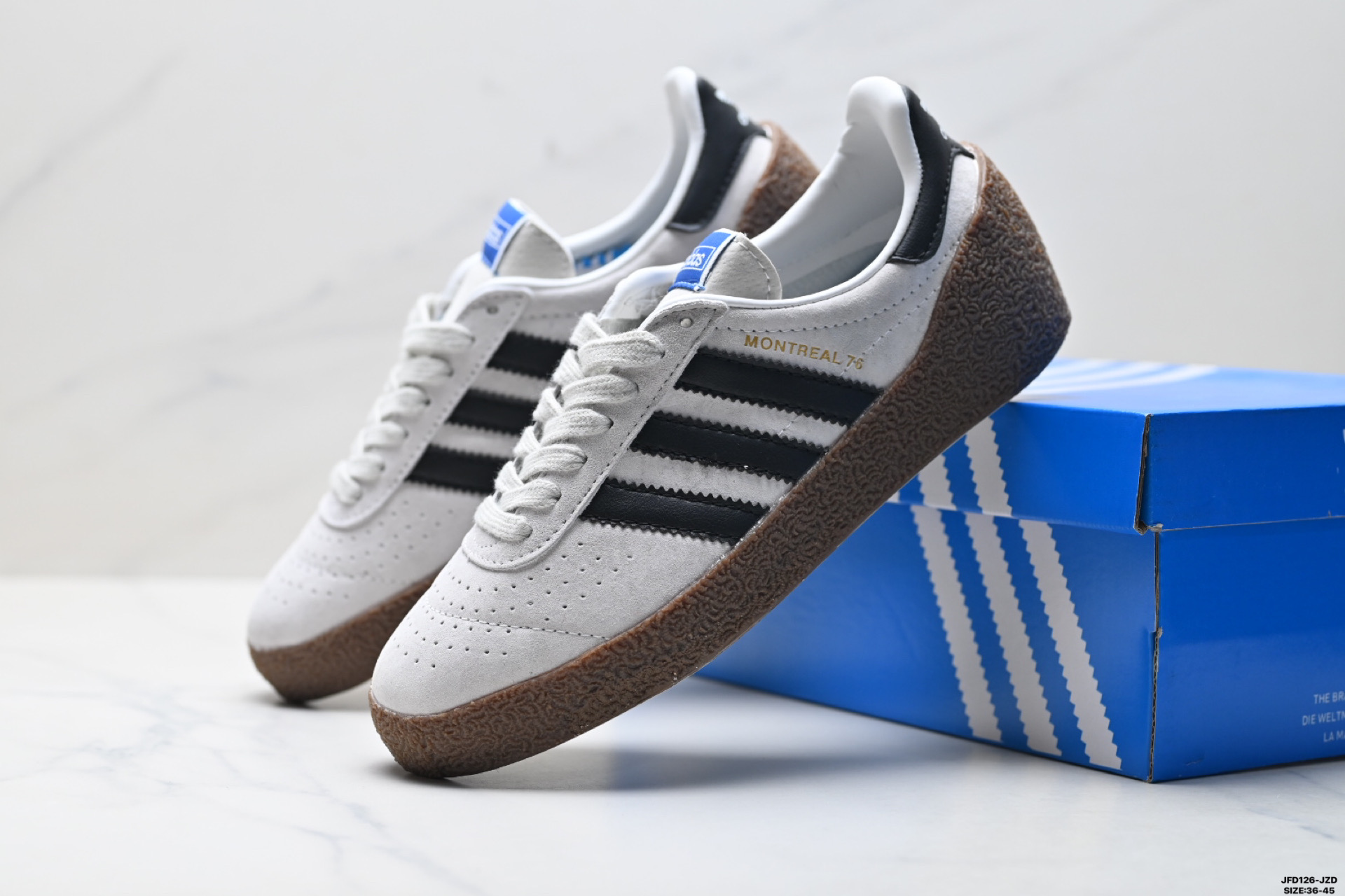 Adidas Originals Montreal 76 阿迪达斯 三叶草休闲防滑耐磨低帮板鞋 JR8372