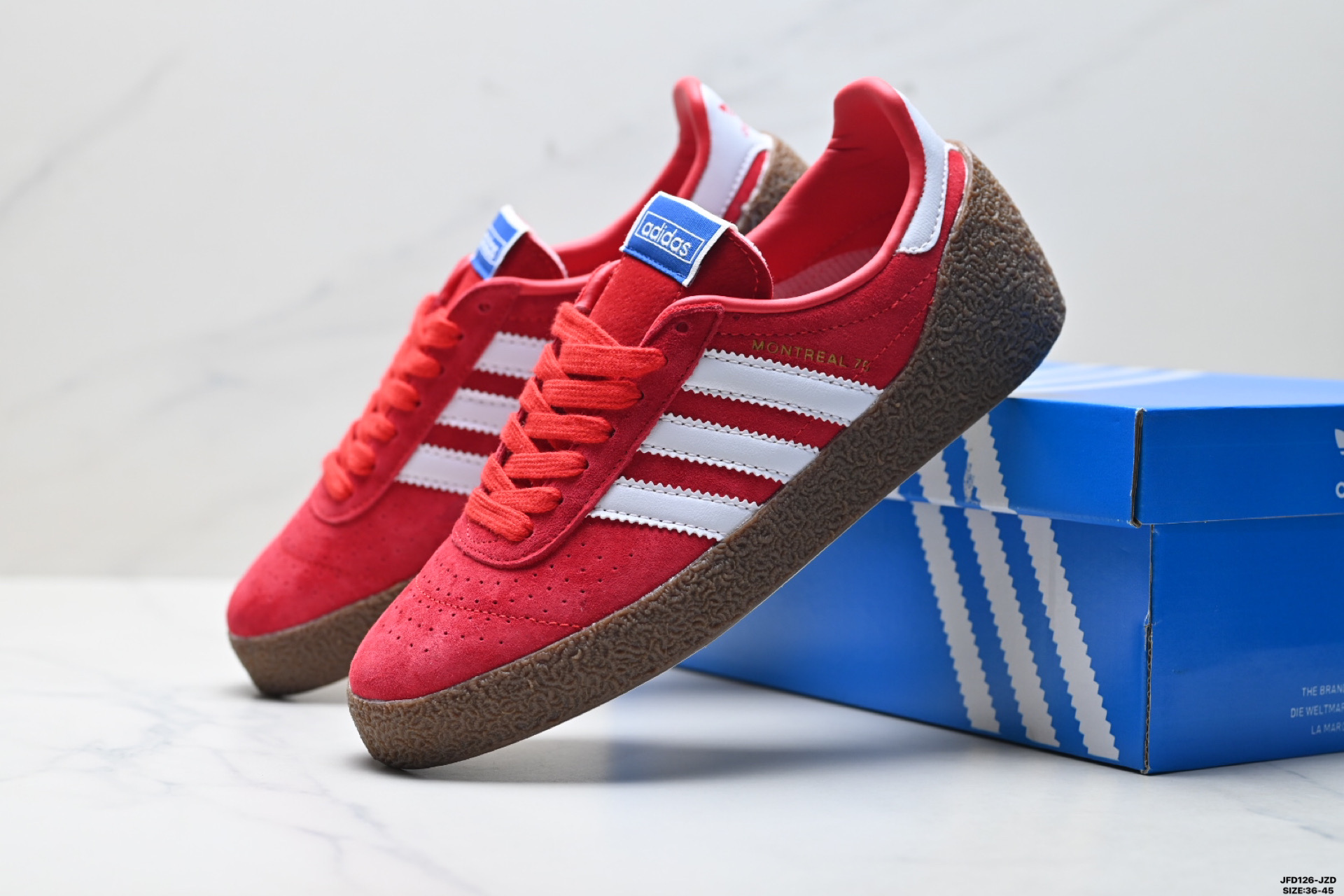 Adidas Originals Montreal 76 阿迪达斯 三叶草休闲防滑耐磨低帮板鞋 JR8372