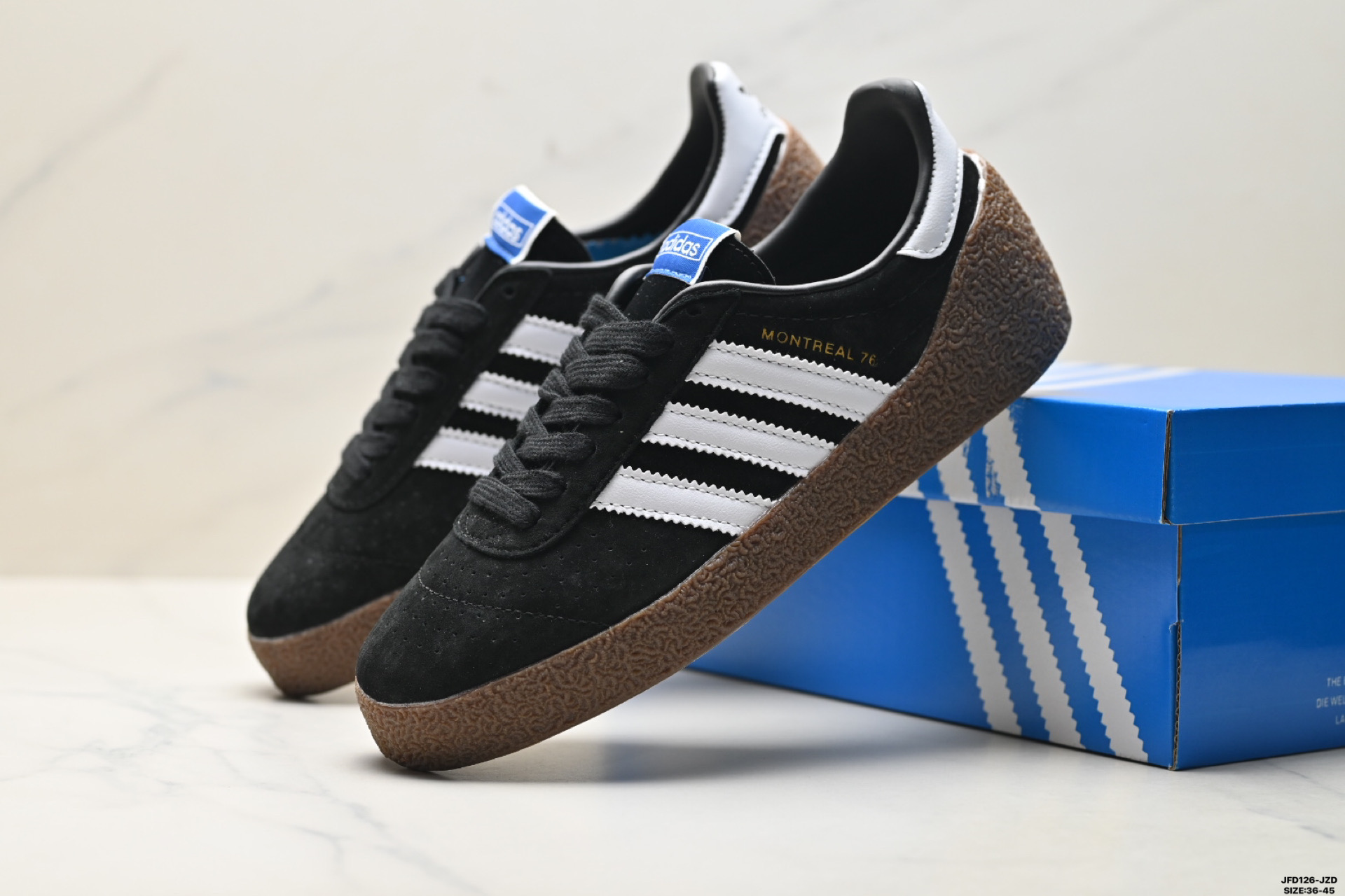 Adidas Originals Montreal 76 阿迪达斯 三叶草休闲防滑耐磨低帮板鞋 JR8372