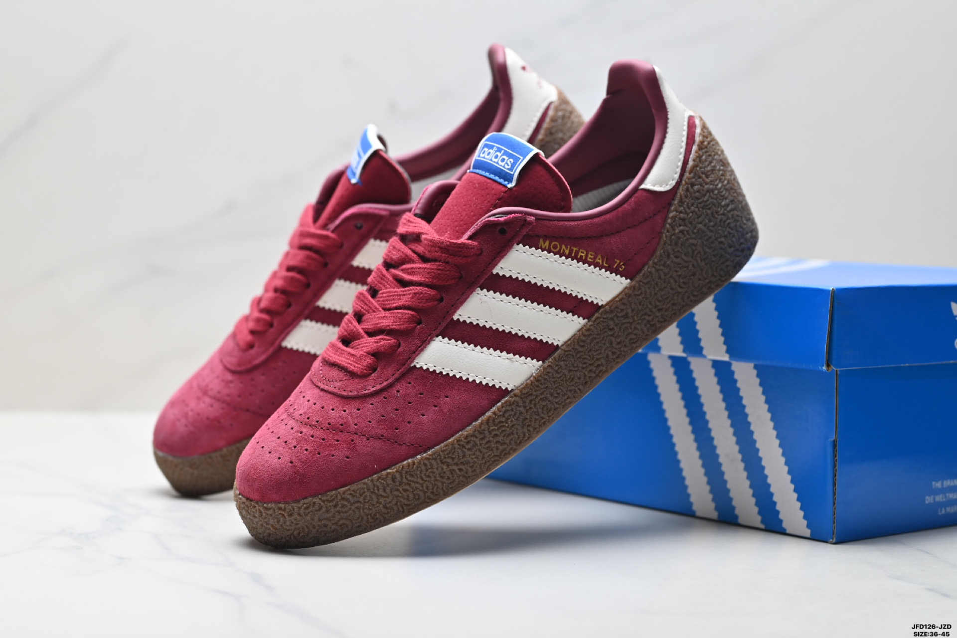Adidas Originals Montreal 76 阿迪达斯 三叶草休闲防滑耐磨低帮板鞋 JR8372