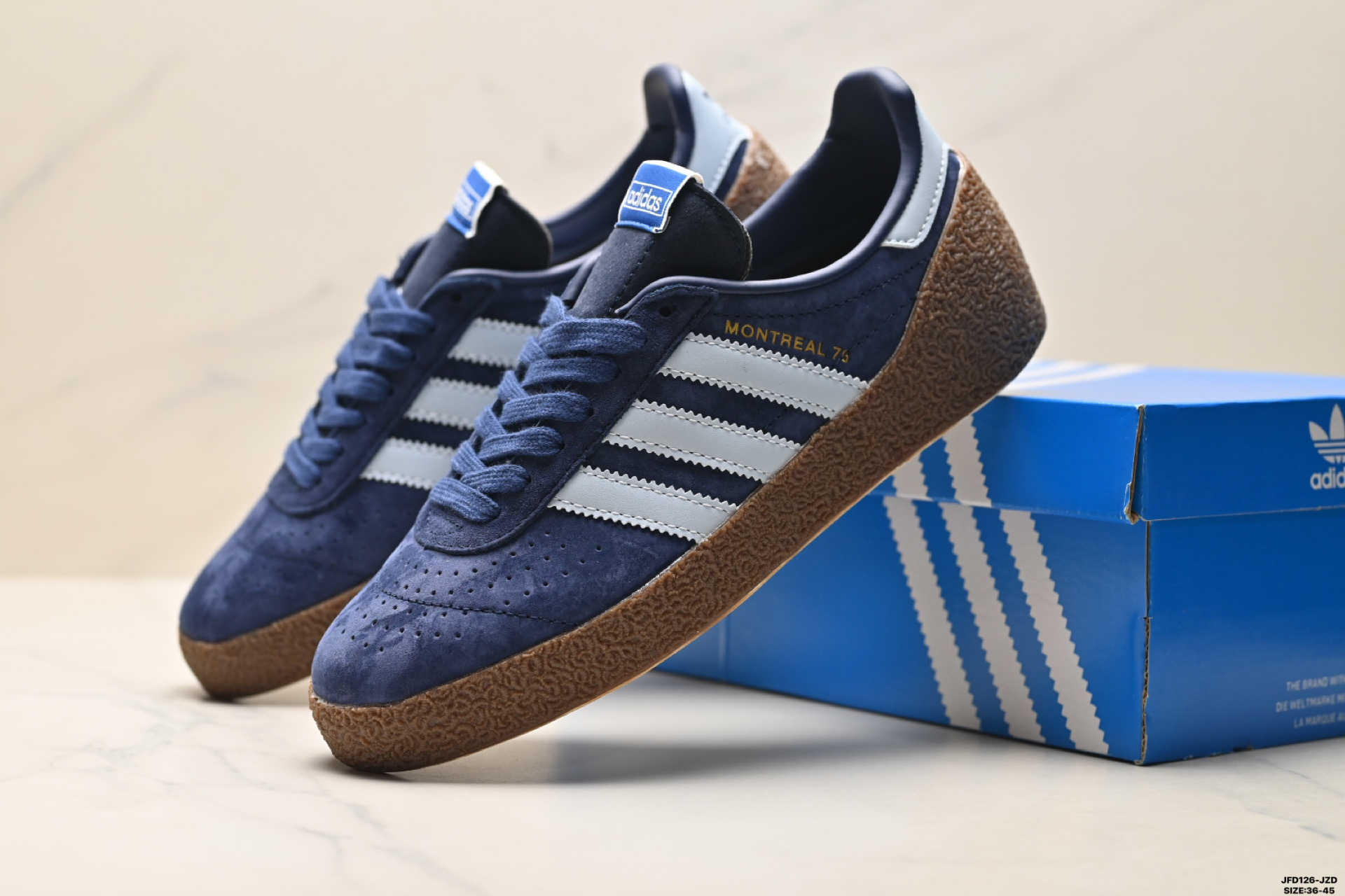 Adidas Originals Montreal 76 阿迪达斯 三叶草休闲防滑耐磨低帮板鞋 JR8372