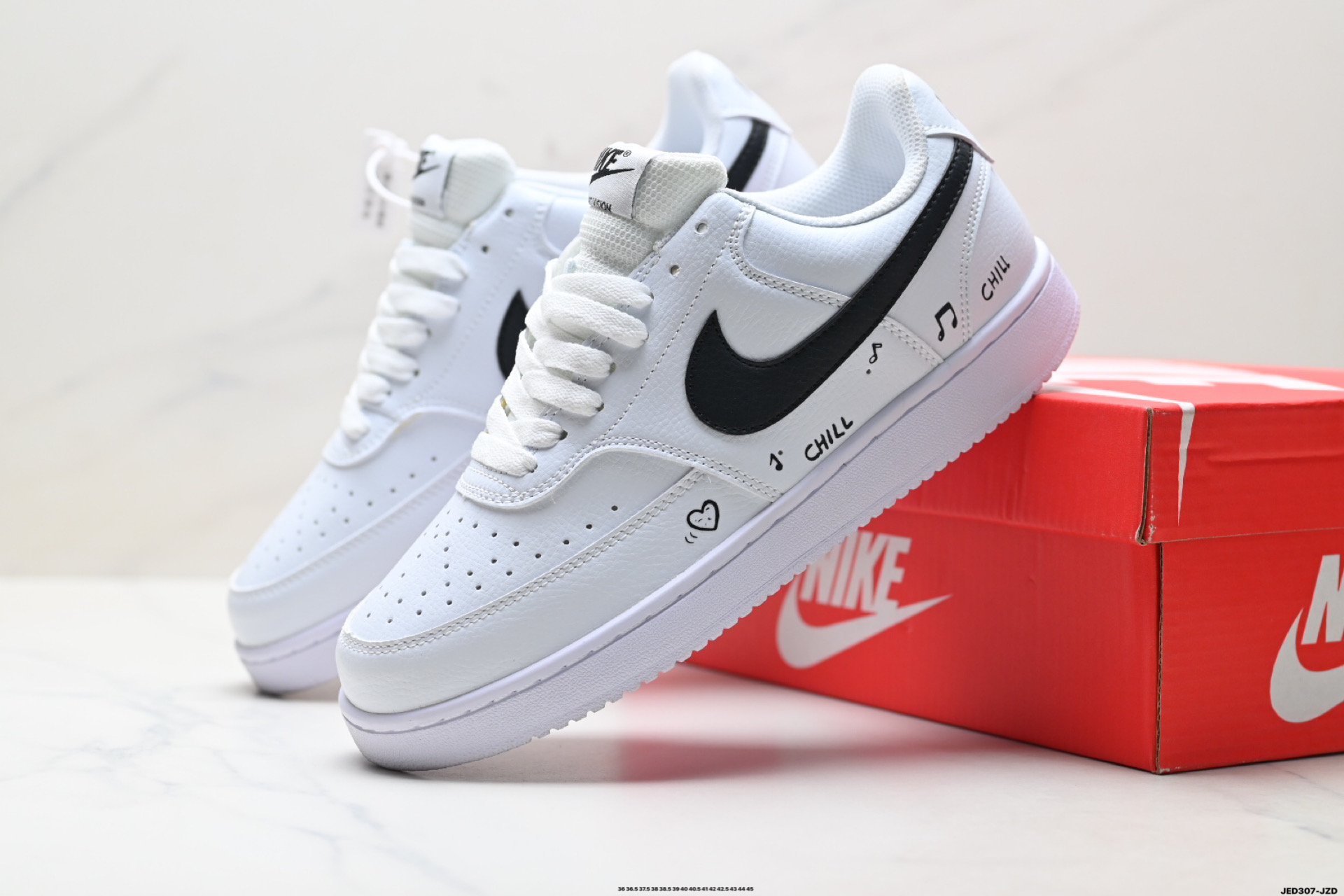 NIKE COURT VISION LO ‘DIY’定制 耐克 低帮百搭 透气休闲运动板鞋 CD5463-101