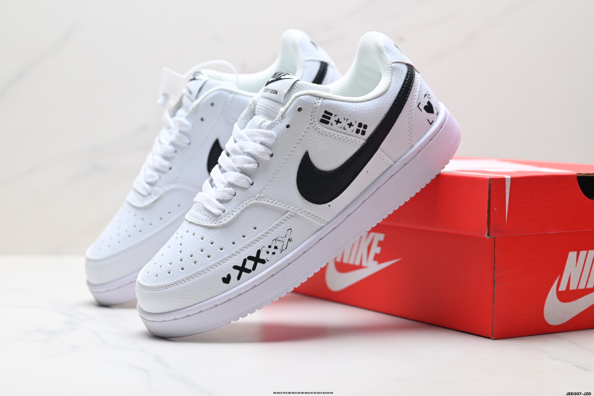 NIKE COURT VISION LO ‘DIY’定制 耐克 低帮百搭 透气休闲运动板鞋 CD5463-101