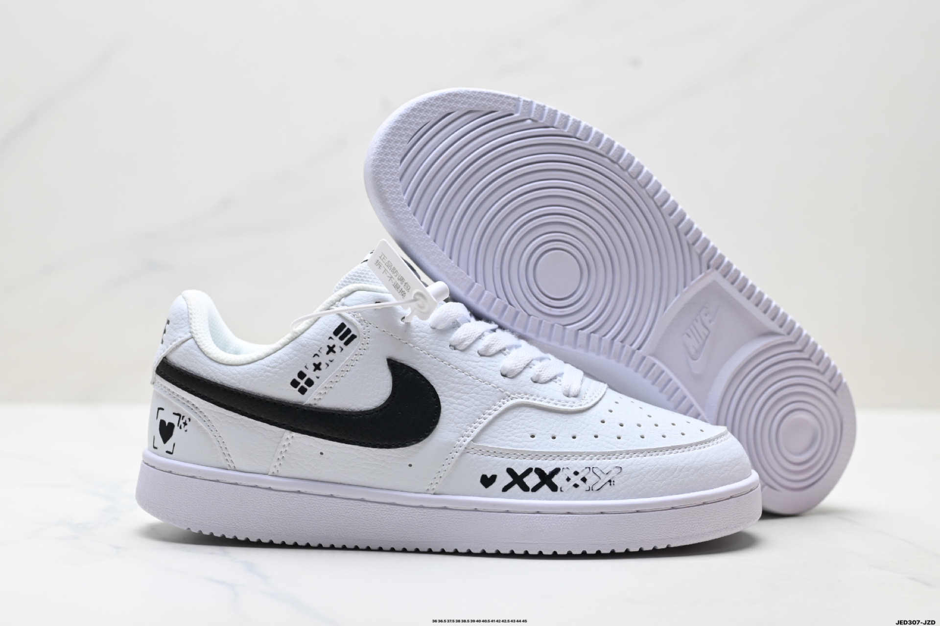 NIKE COURT VISION LO ‘DIY’定制 耐克 低帮百搭 透气休闲运动板鞋 CD5463-101