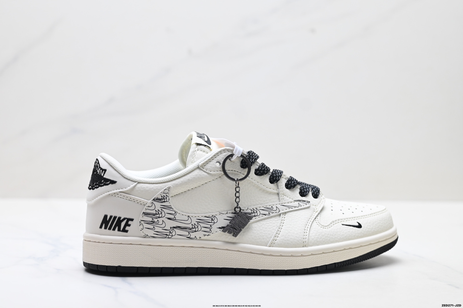 Nike Air Jordan 1 x Travis Scott AJ1倒勾 乔一倒钩 ‘DIY’定制 耐克 低帮文化篮球鞋 HH7518-091