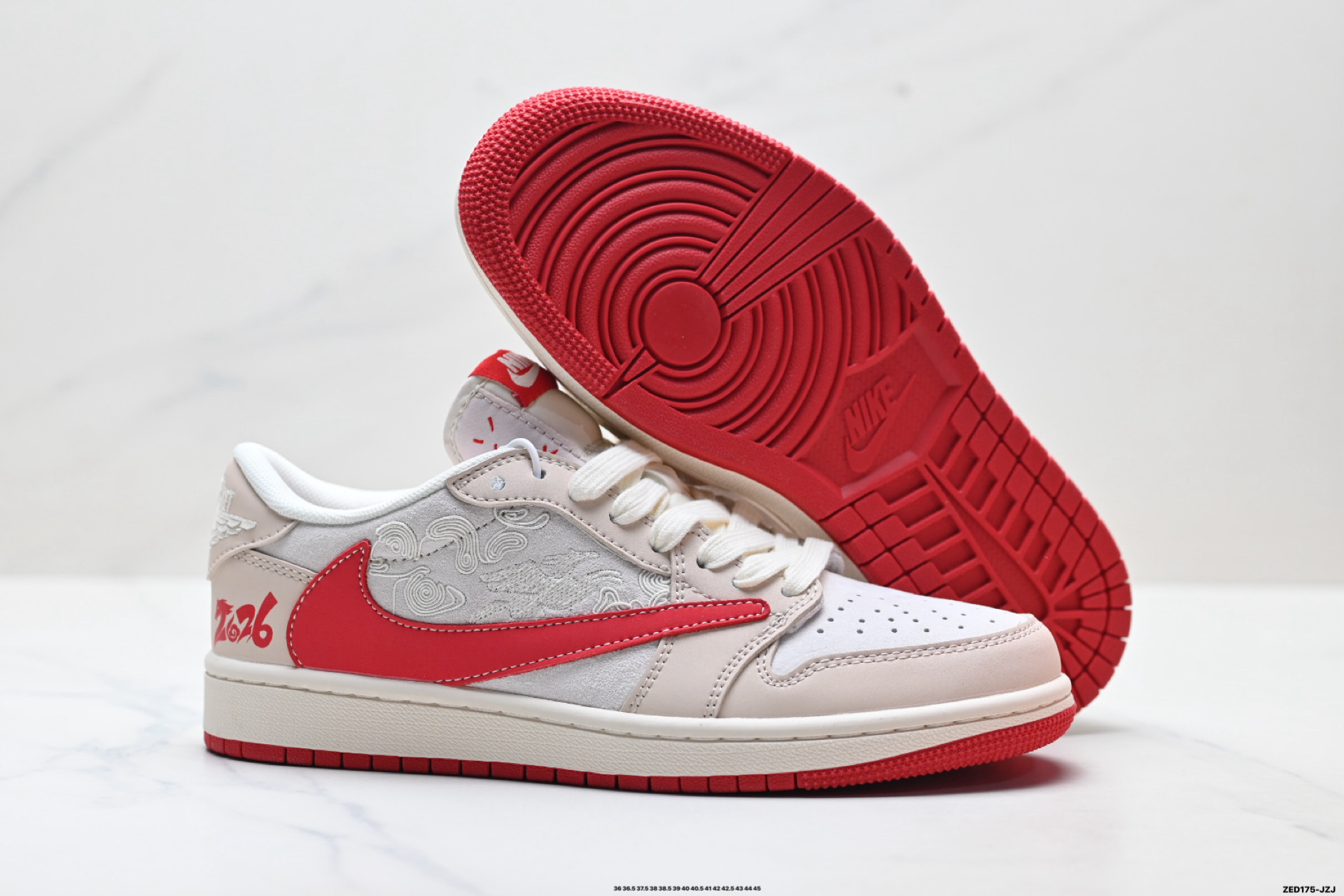 Nike Air Jordan 1 x Travis Scott AJ1倒勾 乔一倒钩 ‘DIY’定制 耐克 低帮文化篮球鞋 ZH2598-901