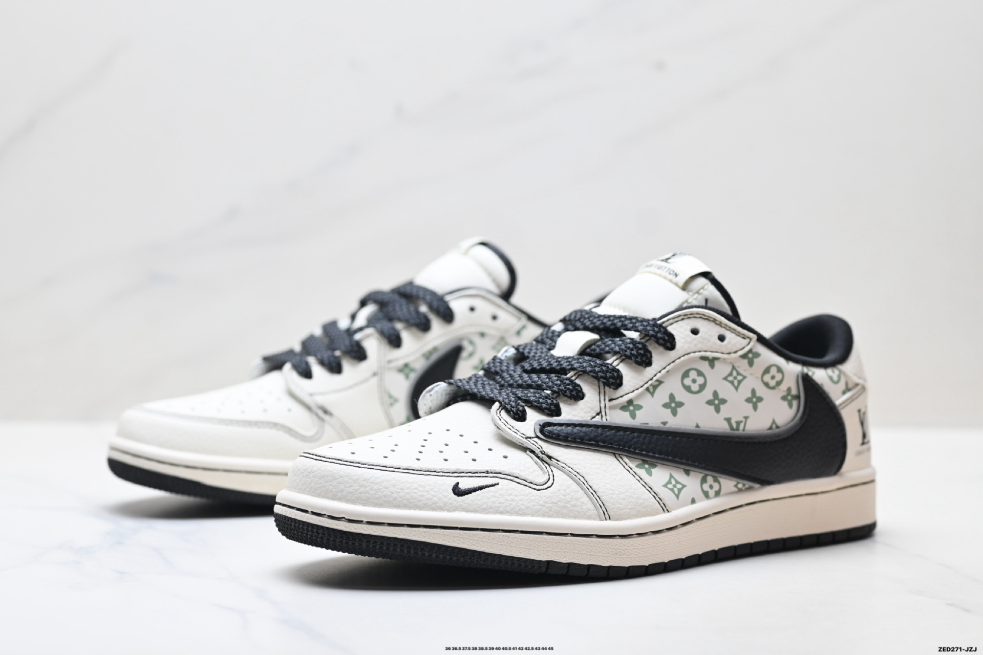 Nike Air Jordan 1 x Travis Scott AJ1倒勾 乔一倒钩 ‘DIY’定制 耐克 低帮文化篮球鞋 HH7518-090