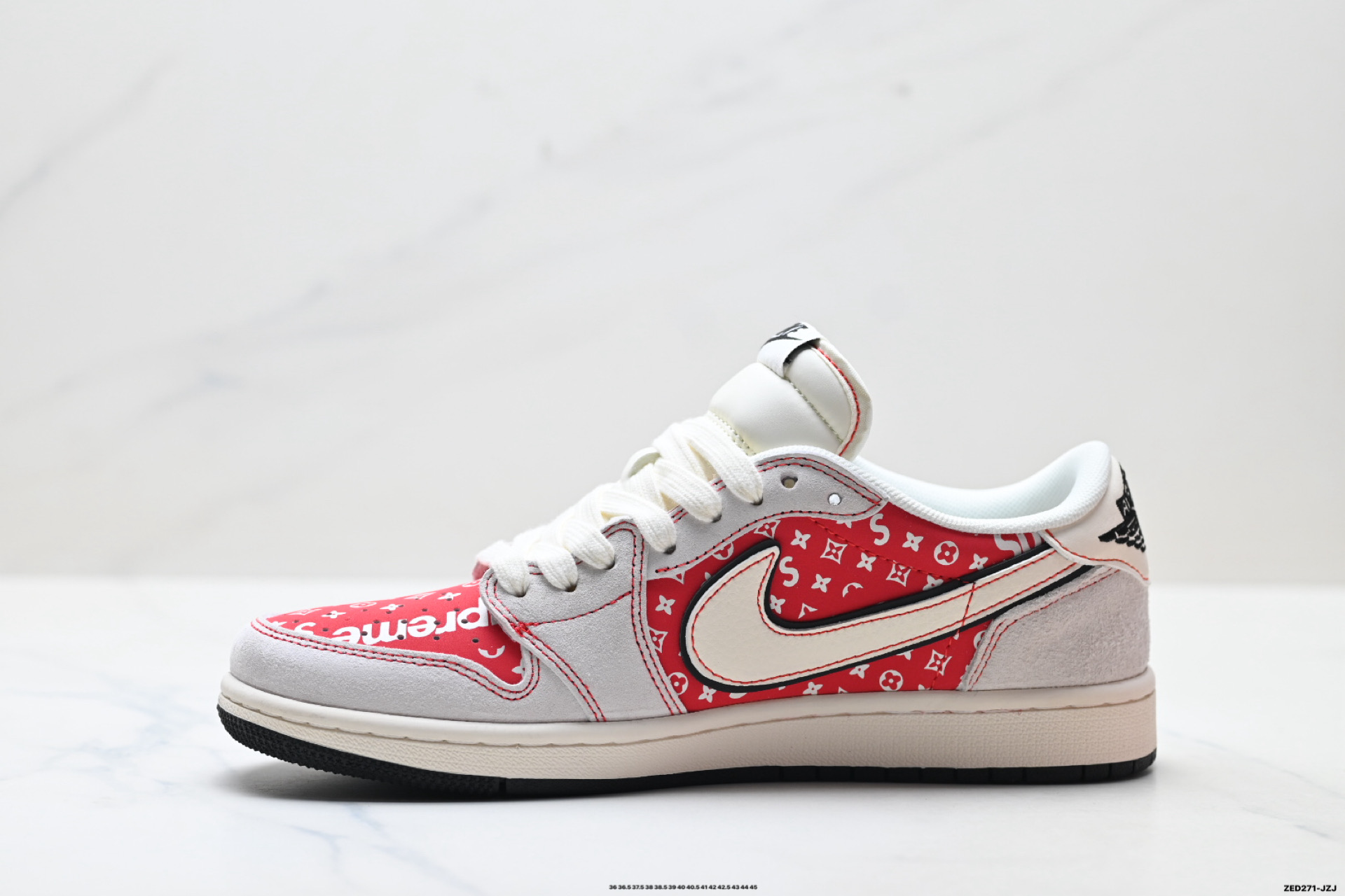 Nike Air Jordan 1 x Travis Scott AJ1倒勾 乔一倒钩 ‘DIY’定制 耐克 低帮文化篮球鞋 JP2076-113