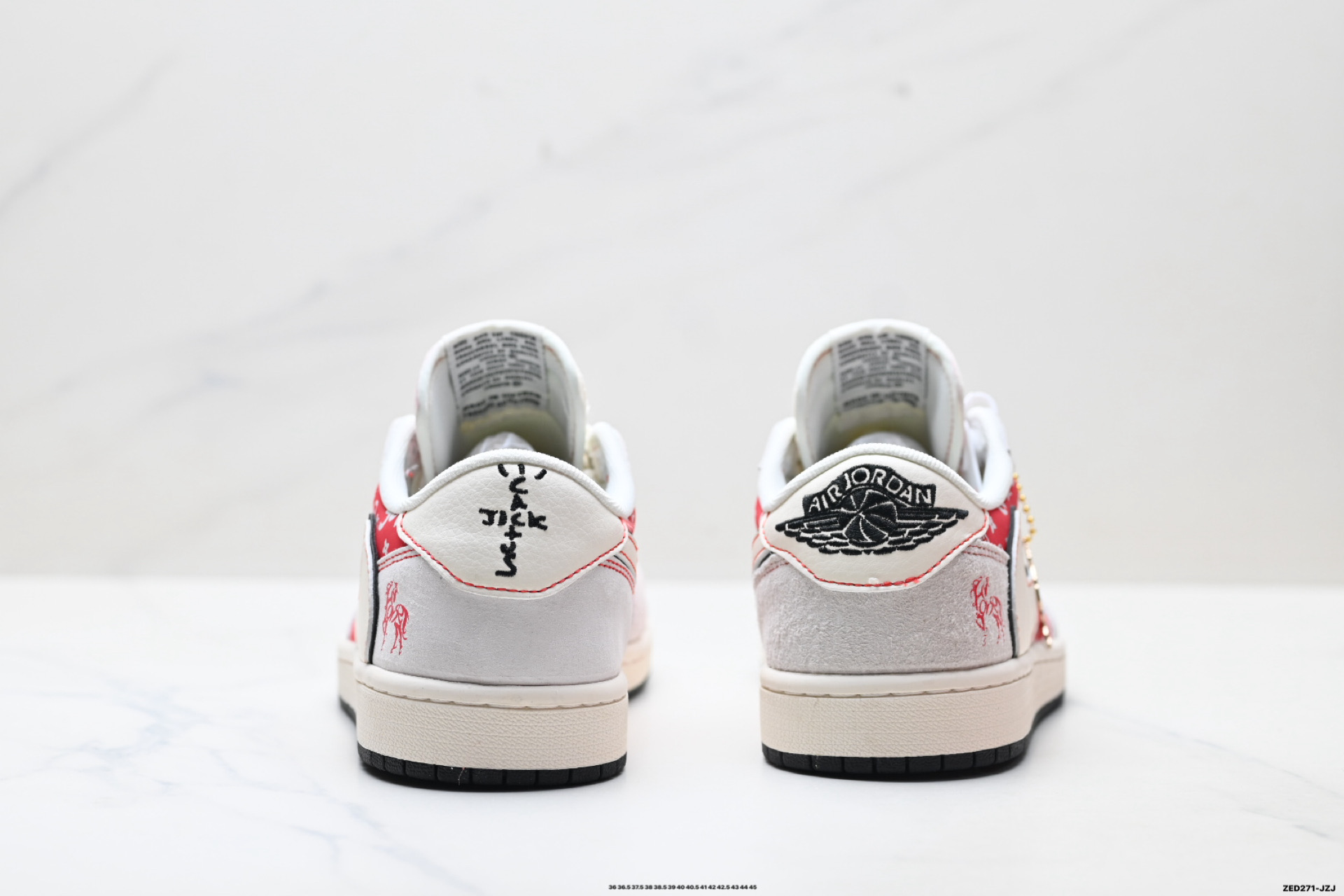 Nike Air Jordan 1 x Travis Scott AJ1倒勾 乔一倒钩 ‘DIY’定制 耐克 低帮文化篮球鞋 JP2076-113