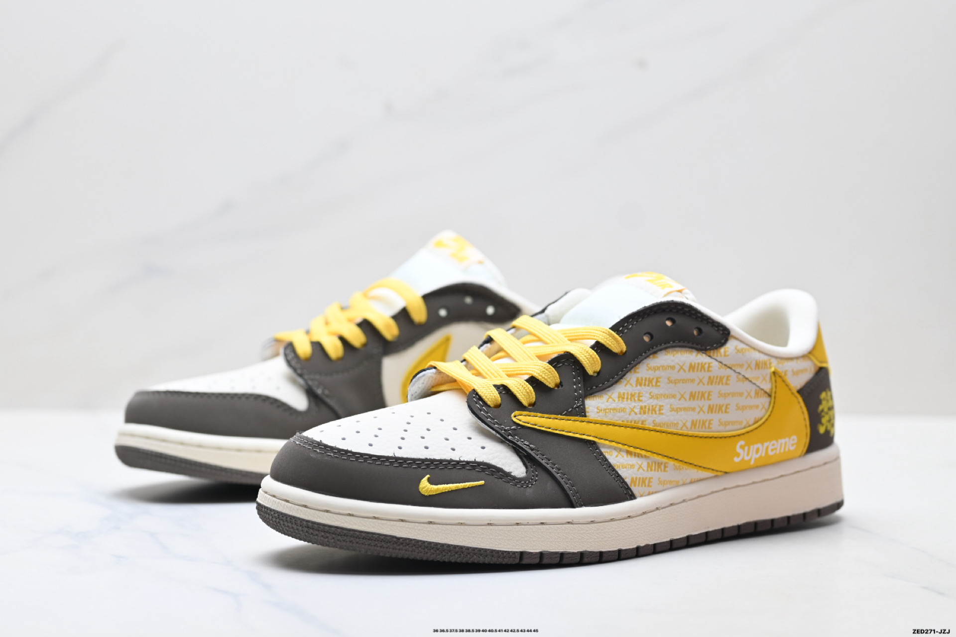 Nike Air Jordan 1 x Travis Scott AJ1倒勾 乔一倒钩 ‘DIY’定制 耐克 低帮文化篮球鞋 XD1979-005