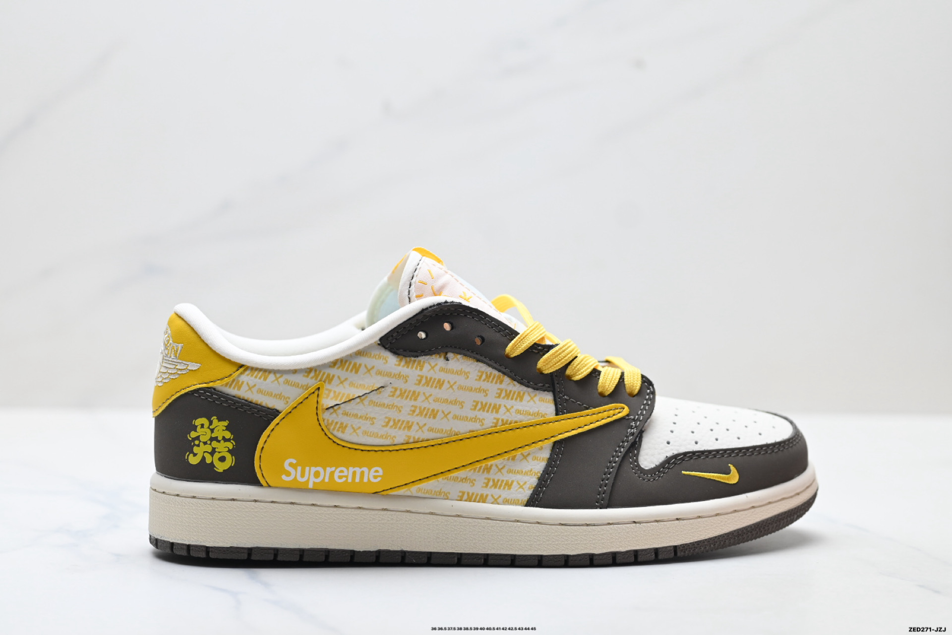 Nike Air Jordan 1 x Travis Scott AJ1倒勾 乔一倒钩 ‘DIY’定制 耐克 低帮文化篮球鞋 XD1979-005