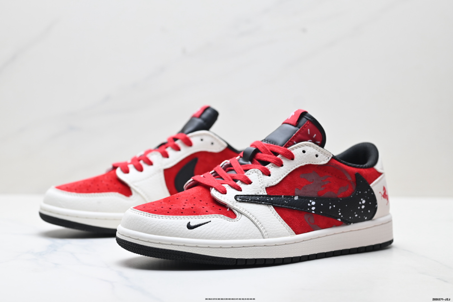 Nike Air Jordan 1 x Travis Scott AJ1倒勾 乔一倒钩 ‘DIY’定制 耐克 低帮文化篮球鞋 DZ2688-118