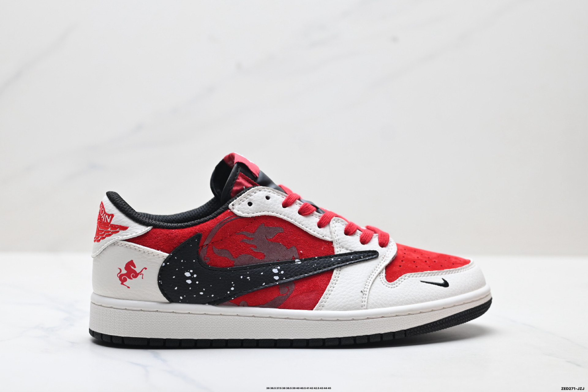 Nike Air Jordan 1 x Travis Scott AJ1倒勾 乔一倒钩 ‘DIY’定制 耐克 低帮文化篮球鞋 DZ2688-118