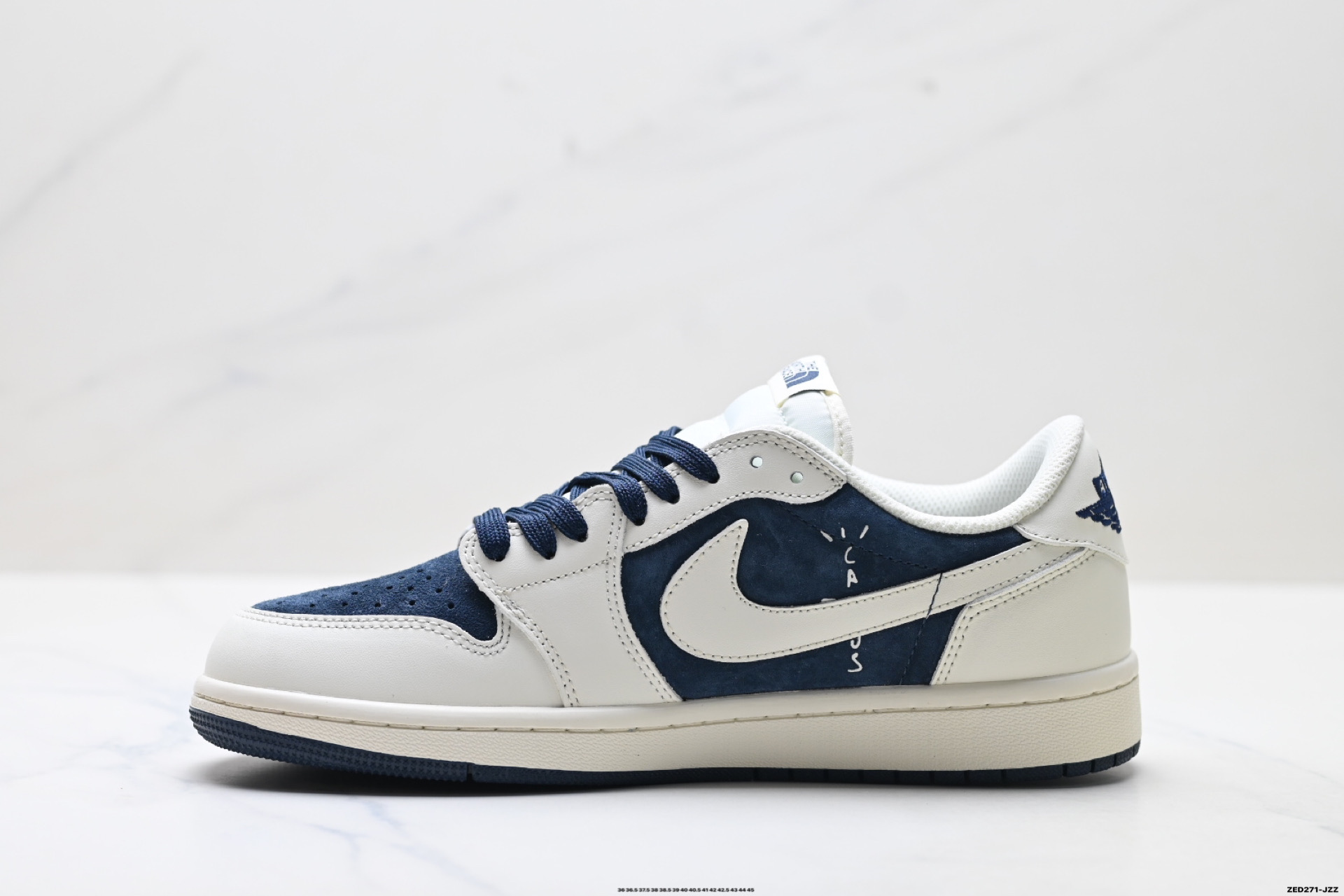 Nike Air Jordan 1 x Travis Scott AJ1倒勾 乔一倒钩 ‘DIY’定制 耐克 低帮文化篮球鞋 DM7866-125