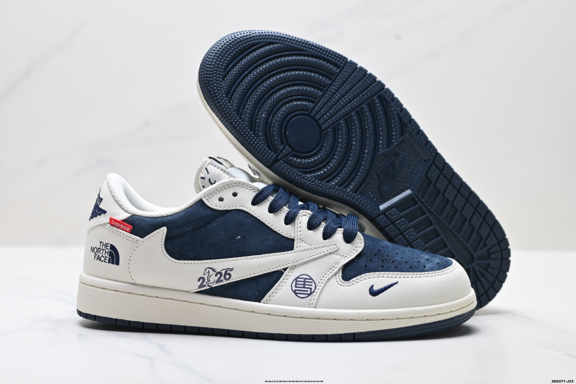 Nike Air Jordan 1 x Travis Scott AJ1倒勾 乔一倒钩 ‘DIY’定制 耐克 低帮文化篮球鞋 DM7866-125