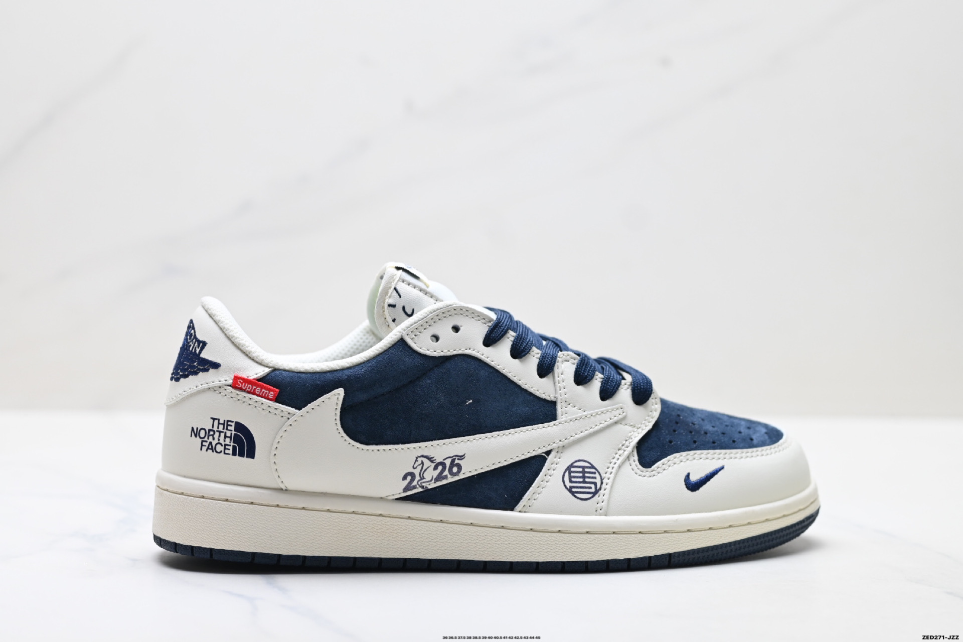 Nike Air Jordan 1 x Travis Scott AJ1倒勾 乔一倒钩 ‘DIY’定制 耐克 低帮文化篮球鞋 DM7866-125