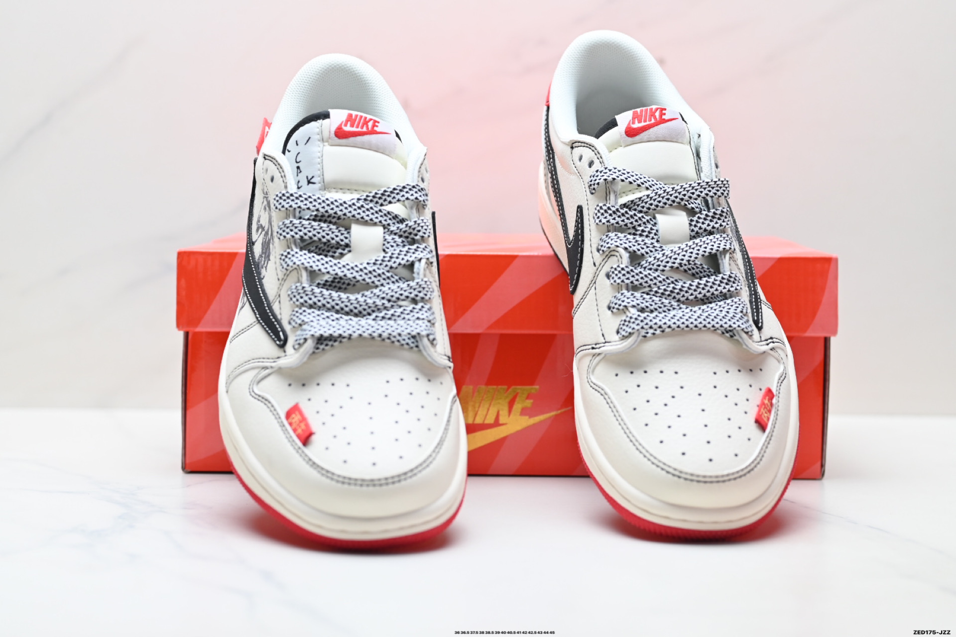 Nike Air Jordan 1 x Travis Scott AJ1倒勾 乔一倒钩 ‘DIY’定制 耐克 低帮文化篮球鞋 CX5050-Y70