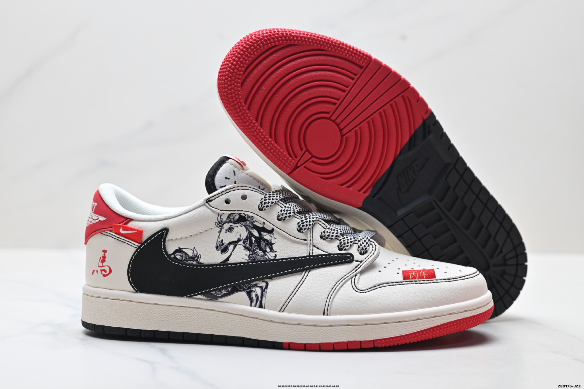 Nike Air Jordan 1 x Travis Scott AJ1倒勾 乔一倒钩 ‘DIY’定制 耐克 低帮文化篮球鞋 CX5050-Y70